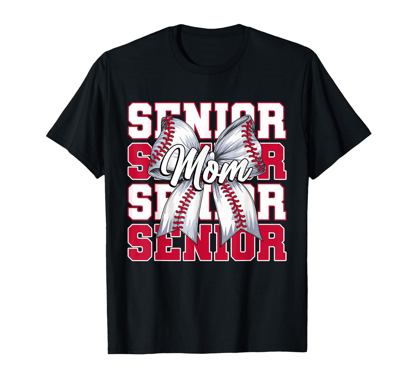Baseball Mom Senior 2026 Coquette Bow T-Shirt - Trendy Graphic Unisex - T-Shirt, Sweatshirt, Hoodie