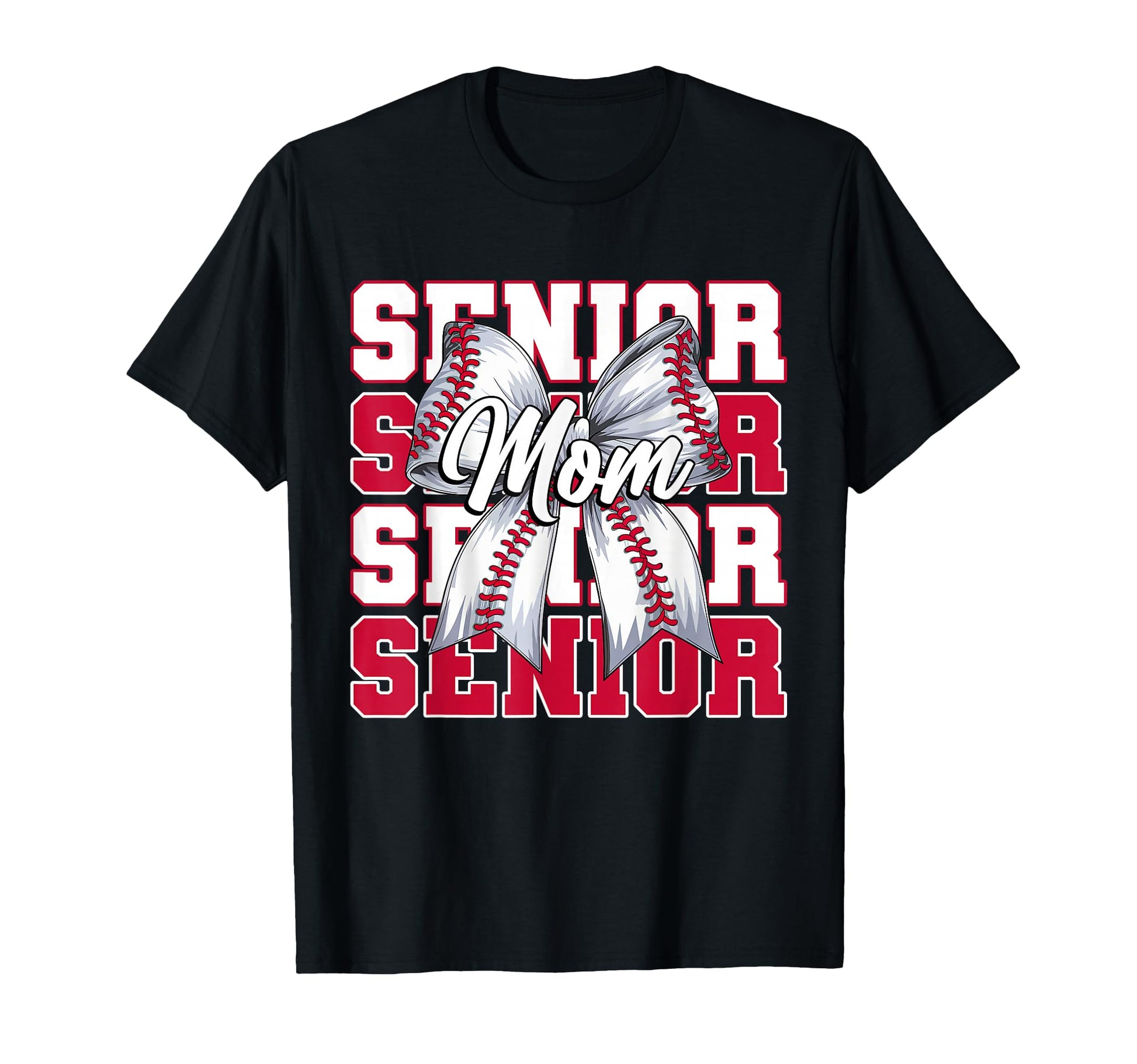 Baseball Mom Senior 2026 Coquette Bow T-Shirt - Trendy Graphic Unisex - T-Shirt, Sweatshirt, Hoodie