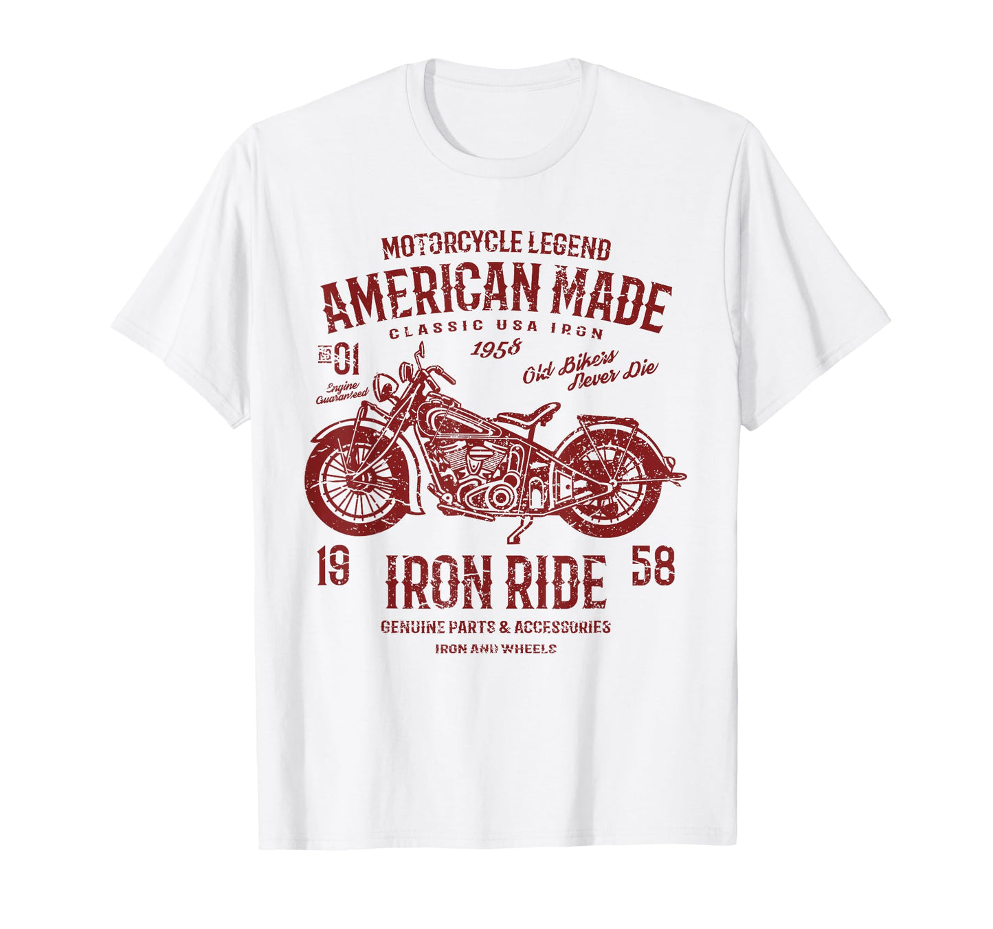 American Motorcycle Distressed T-Shirt - Aesthetic Graphic for Adults - T-Shirt, Sweatshirt, Hoodie