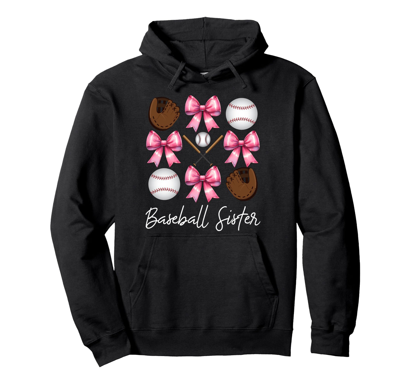 Baseball Sister Baseball Mom Mothers Day Hoodie - Aesthetic Graphic Unisex - T-Shirt, Sweatshirt, Hoodie