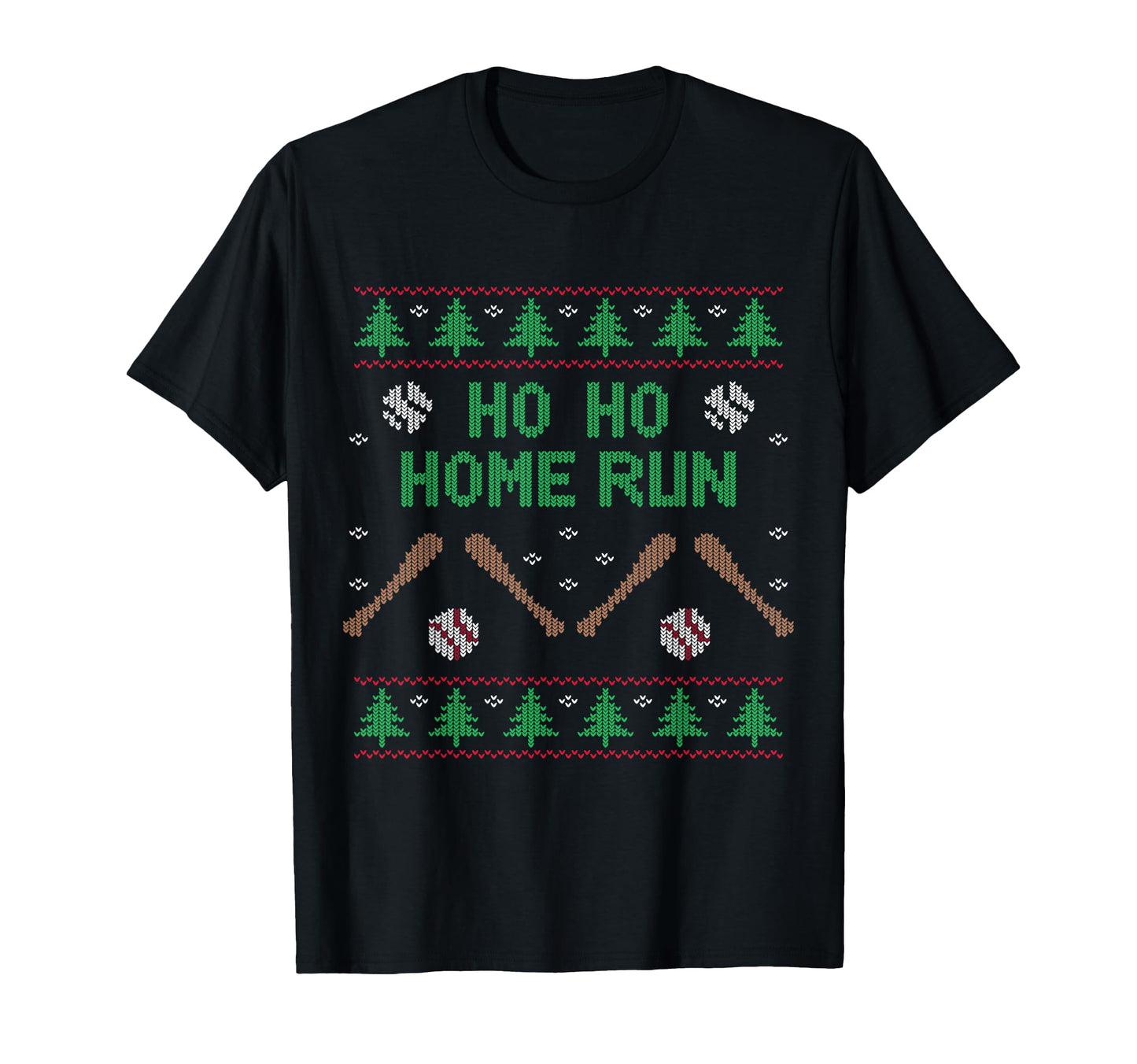 Ho Ho Home Run Funny Ugly Baseball Lover T-Shirt - Unique Graphic Men Women - T-Shirt, Sweatshirt, Hoodie