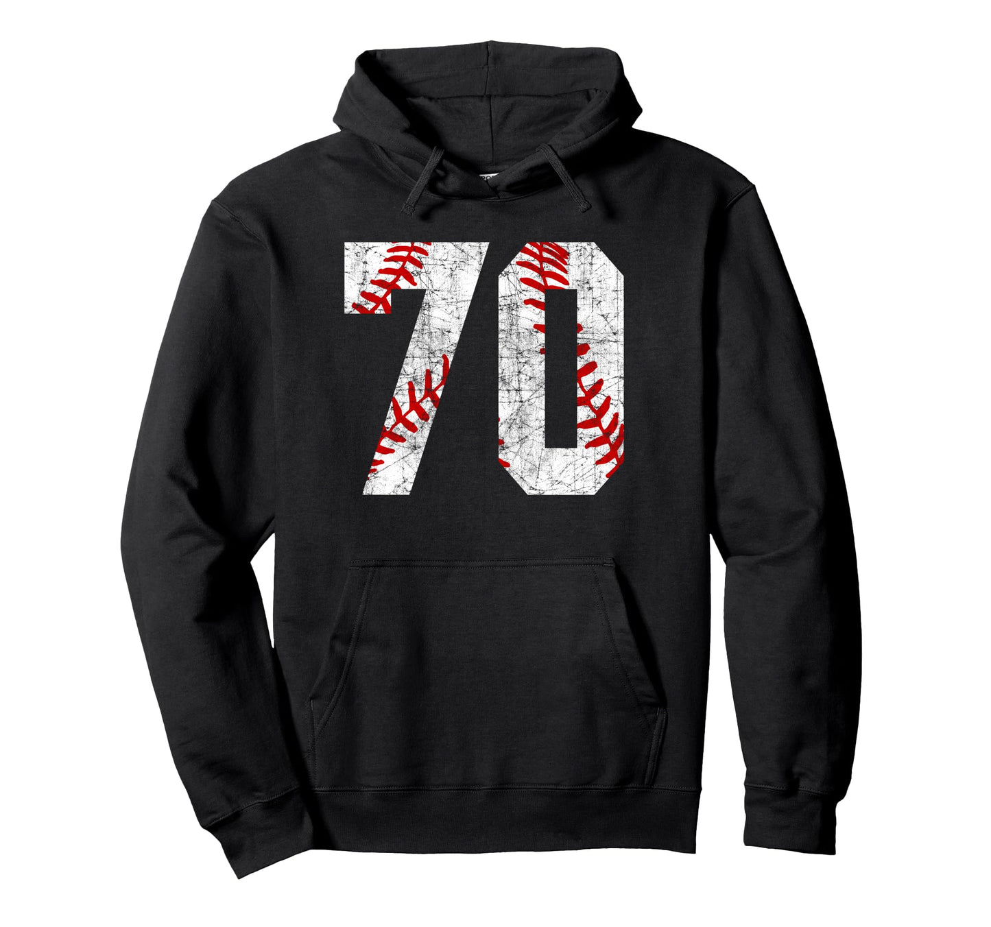 Distressed Baseball Number 70 Jersey Hoodie - Custom Art Print for Adults - T-Shirt, Sweatshirt, Hoodie