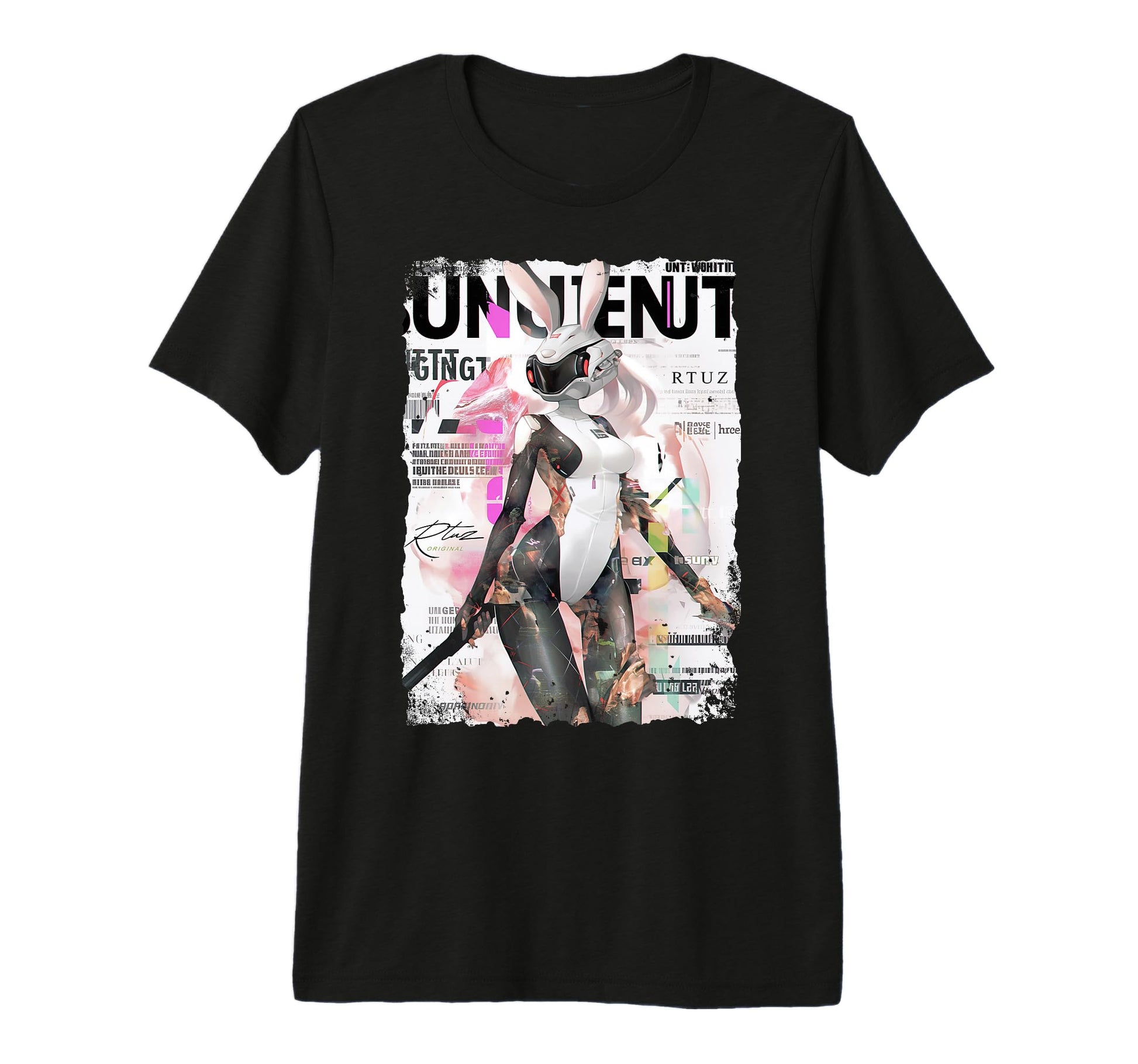 Magazine Cover Bunny Collage Sexy T-Shirt - Casual Everyday Wear Unisex - T-Shirt, Sweatshirt, Hoodie