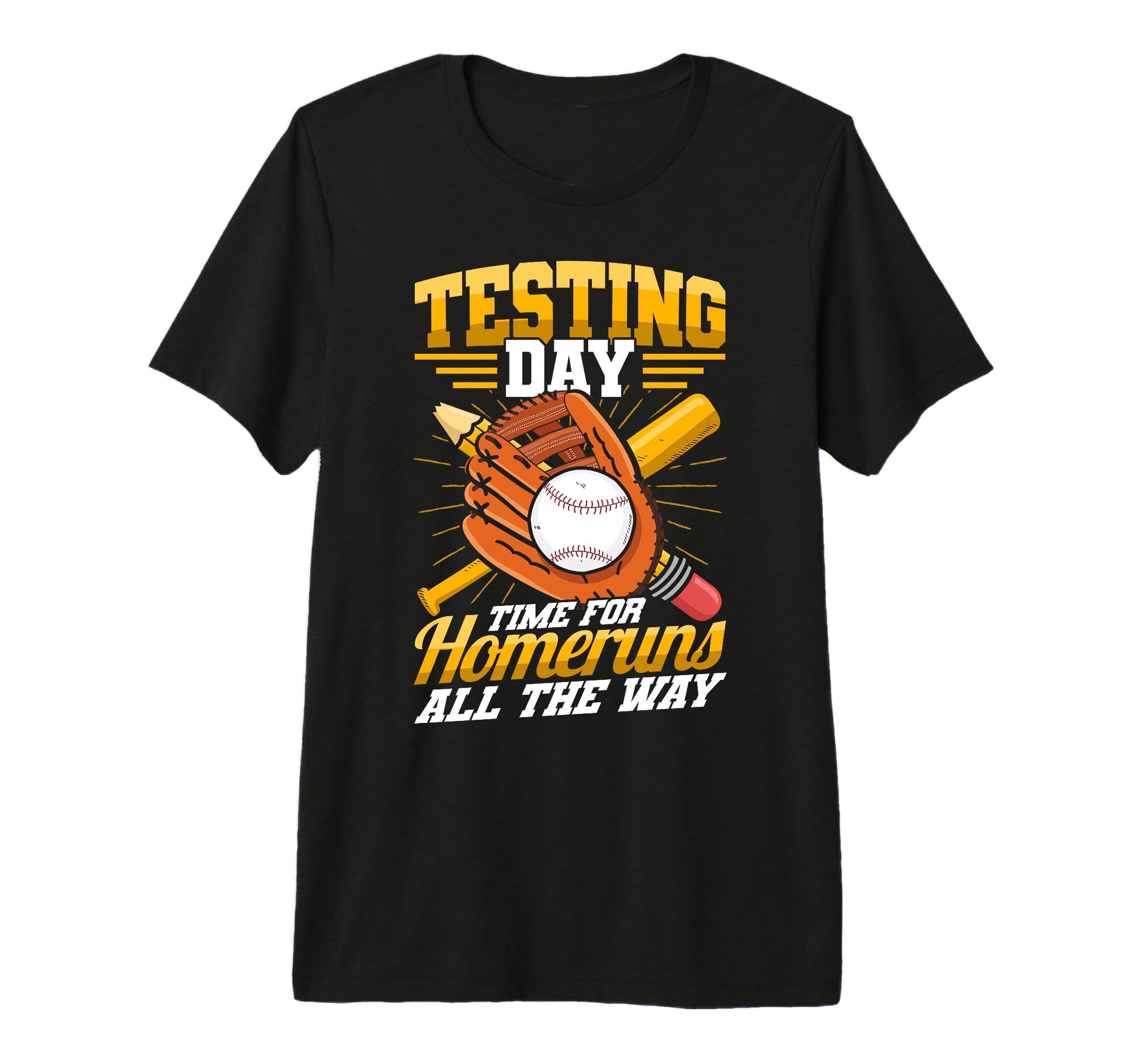 Test Day Teacher Baseball Homerun Testing T-Shirt - Unique Graphic Unisex - T-Shirt, Sweatshirt, Hoodie