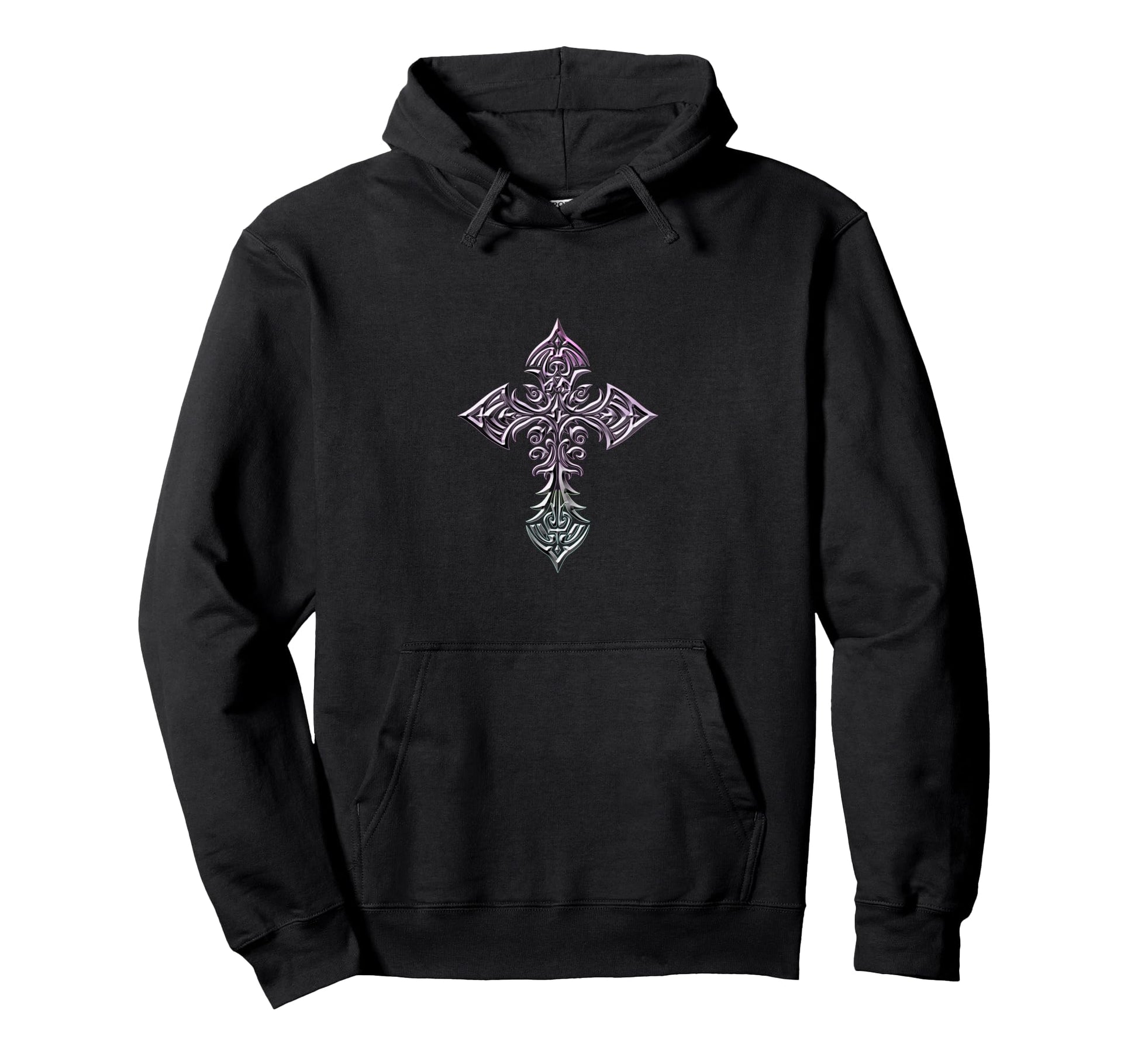 Gothic Cross Minimal Y2K Hoodie - Custom Art Print Men Women - T-Shirt, Sweatshirt, Hoodie