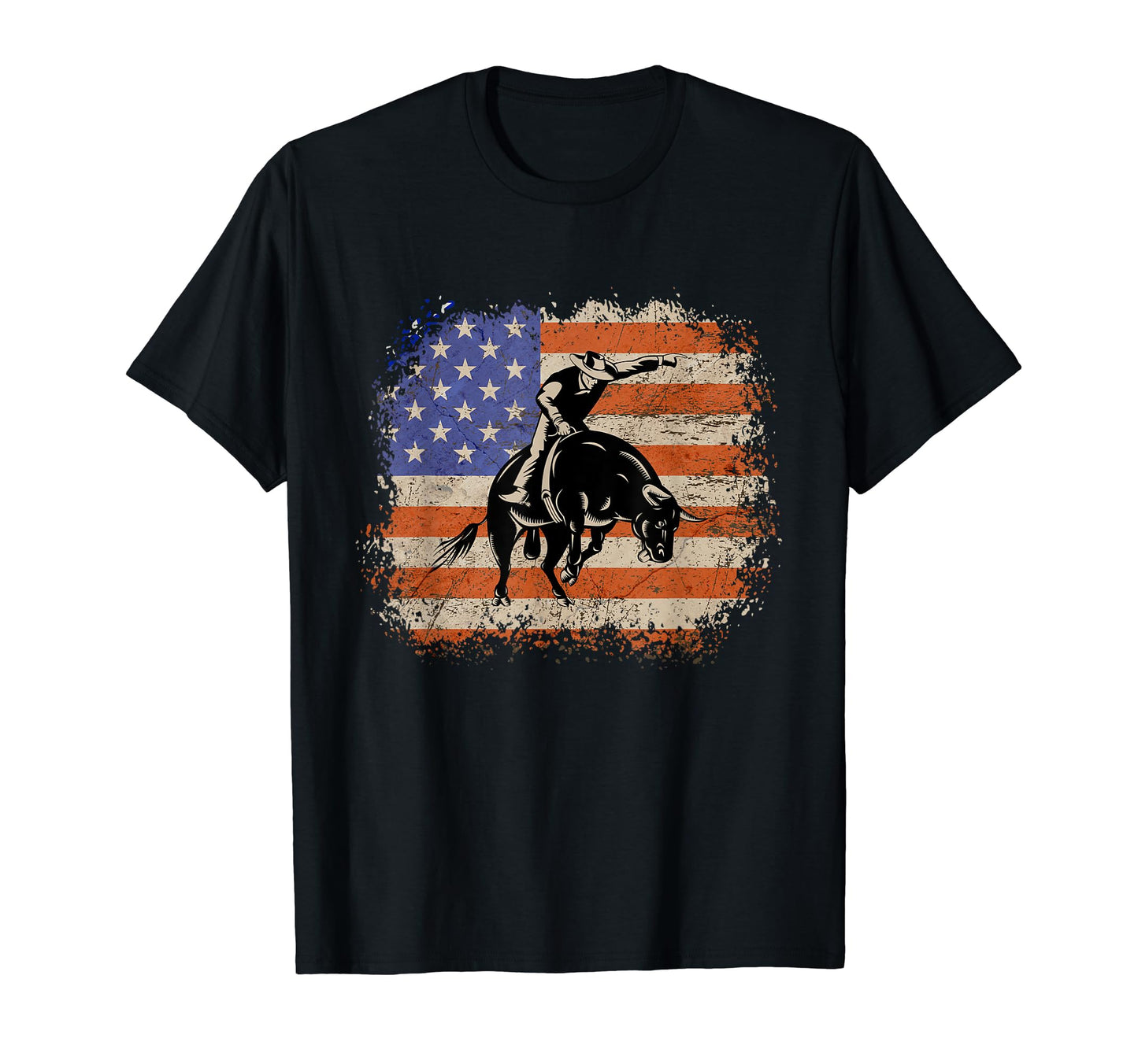 Patriotic American Flag Rodeo Cowboys T-Shirt - Unique Graphic for Adults - T-Shirt, Sweatshirt, Hoodie