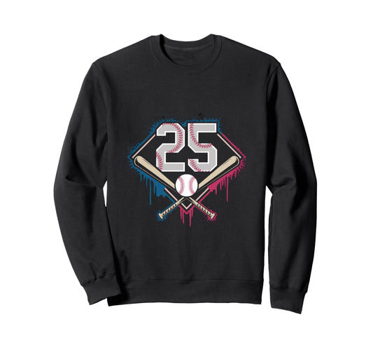 25Th Birthday Baseball Home Ice Sweatshirt - Unique Graphic for Adults - T-Shirt, Sweatshirt, Hoodie