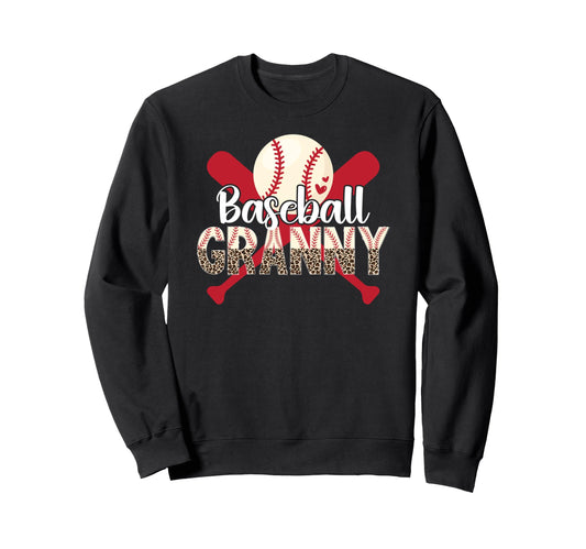 Baseball Granny Leopard Granny Sweatshirt - Novelty Apparel Unisex - T-Shirt, Sweatshirt, Hoodie