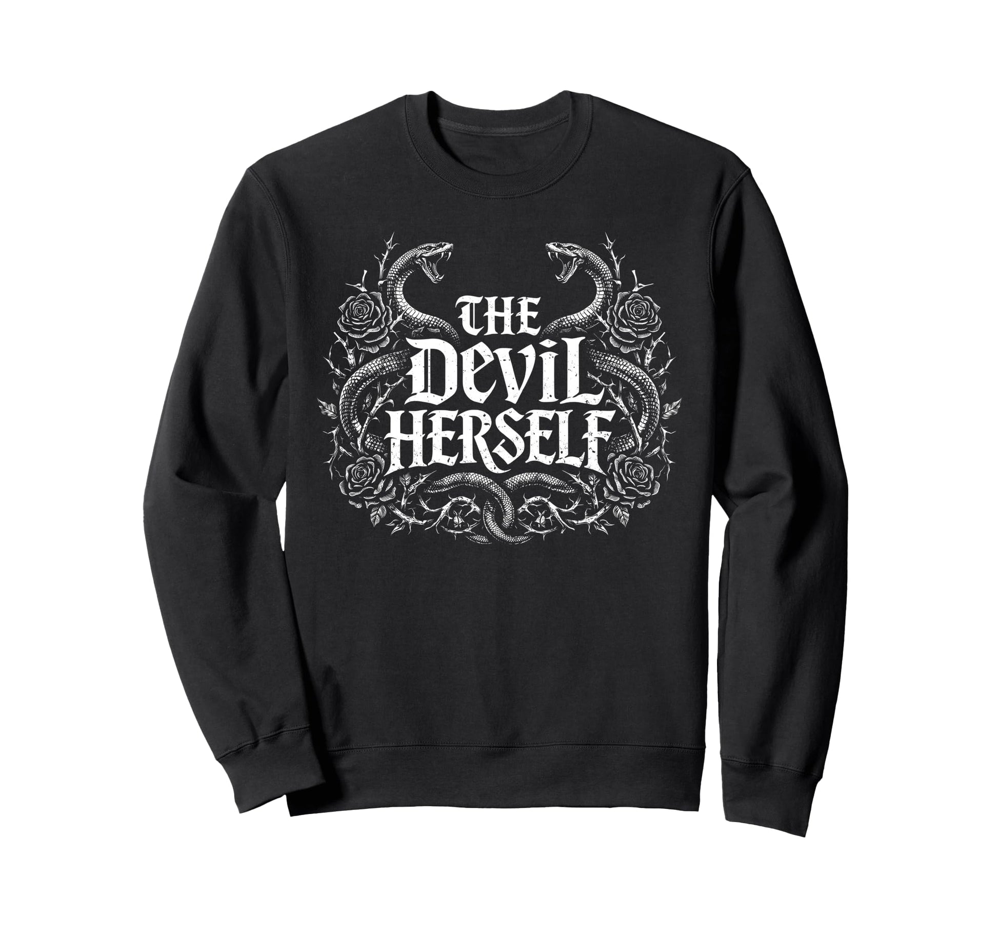 Devil Herself Occult Dark Feminine Sweatshirt - Casual Everyday Wear Unisex - T-Shirt, Sweatshirt, Hoodie