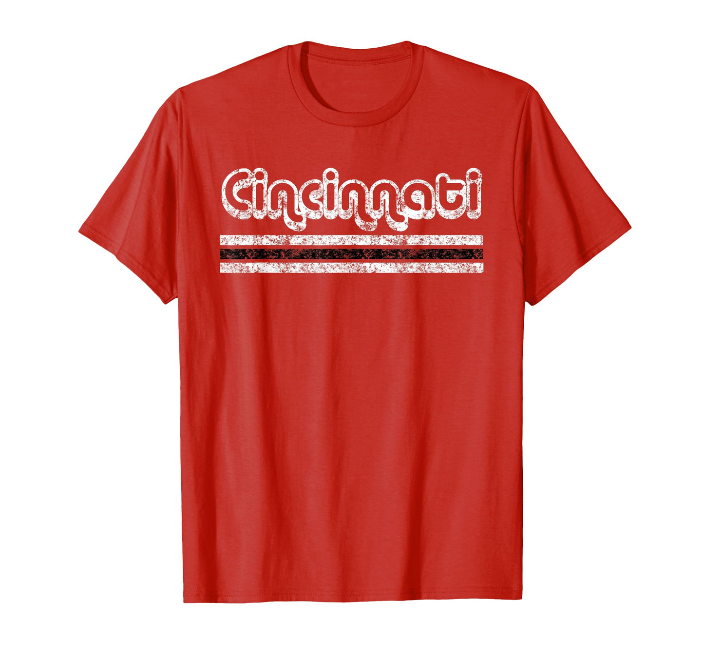 Cincinnati Ohio Three Stripe T-Shirt - Custom Art Print for Adults - T-Shirt, Sweatshirt, Hoodie