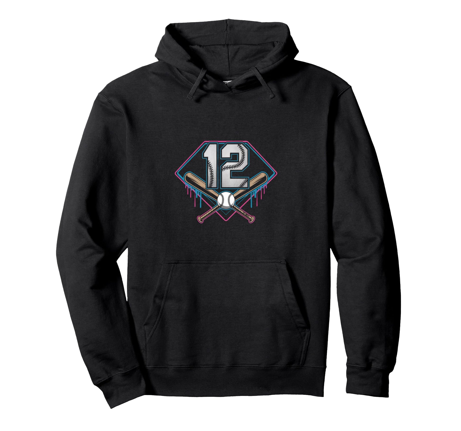Baseball Home Ice Cream 12Th Birthday Hoodie - Streetwear Style for Adults - T-Shirt, Sweatshirt, Hoodie