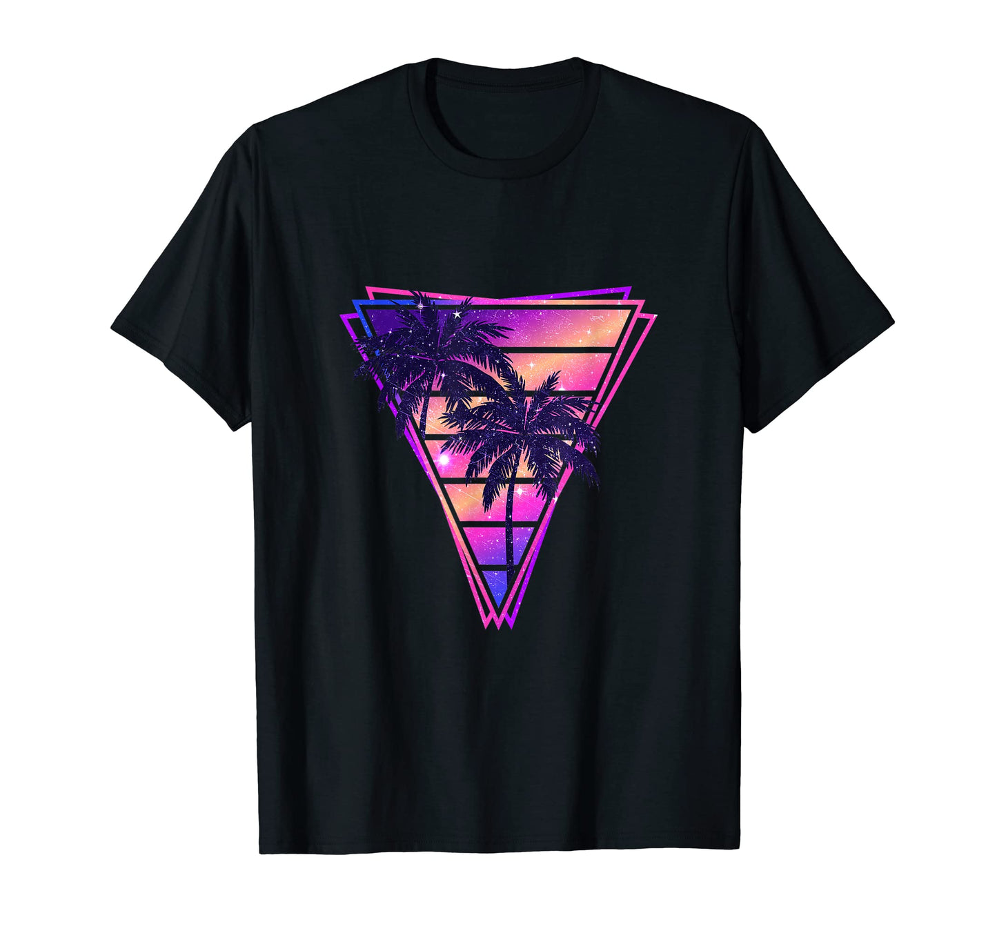 Synthwave Vaporwave Triangle Palm Trees T-Shirt - Unique Graphic Unisex - T-Shirt, Sweatshirt, Hoodie