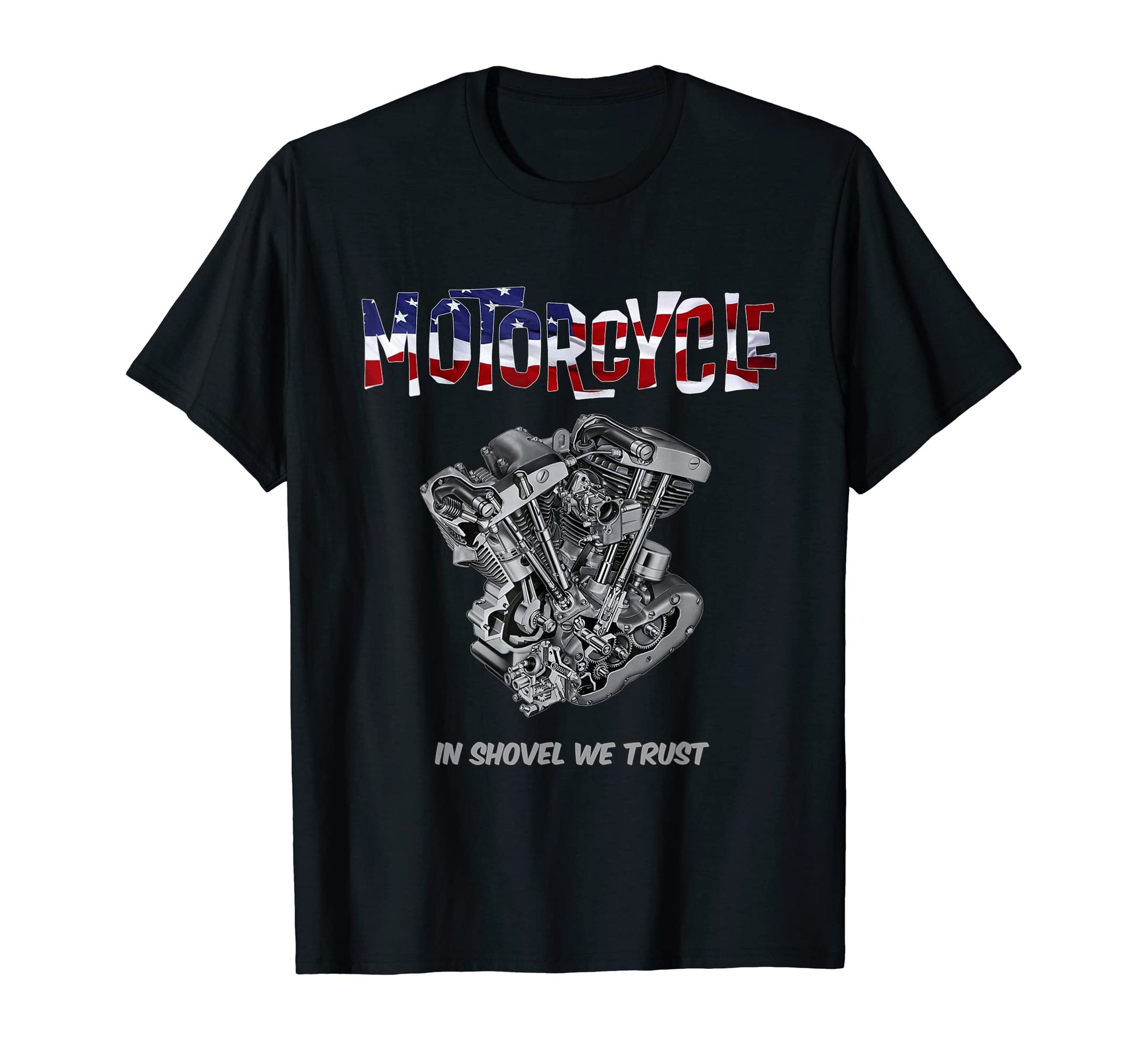 Hd Shovelhead V Twin Cutaway Usa Flag T-Shirt - Graphic Print for Adults - T-Shirt, Sweatshirt, Hoodie