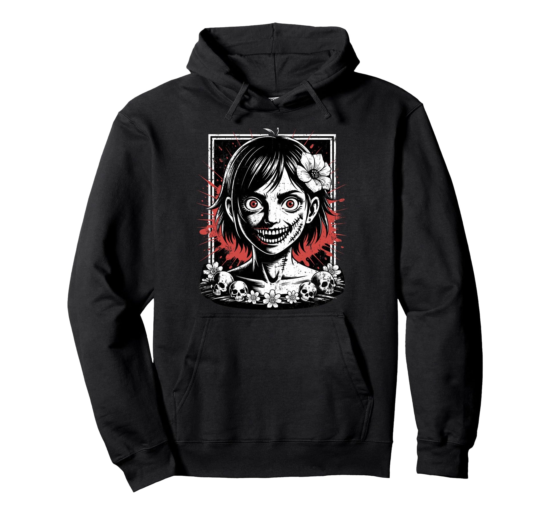 Japanese Goth Creepy Emo Y2K Japan Hoodie - Fun Novelty Design Men Women - T-Shirt, Sweatshirt, Hoodie