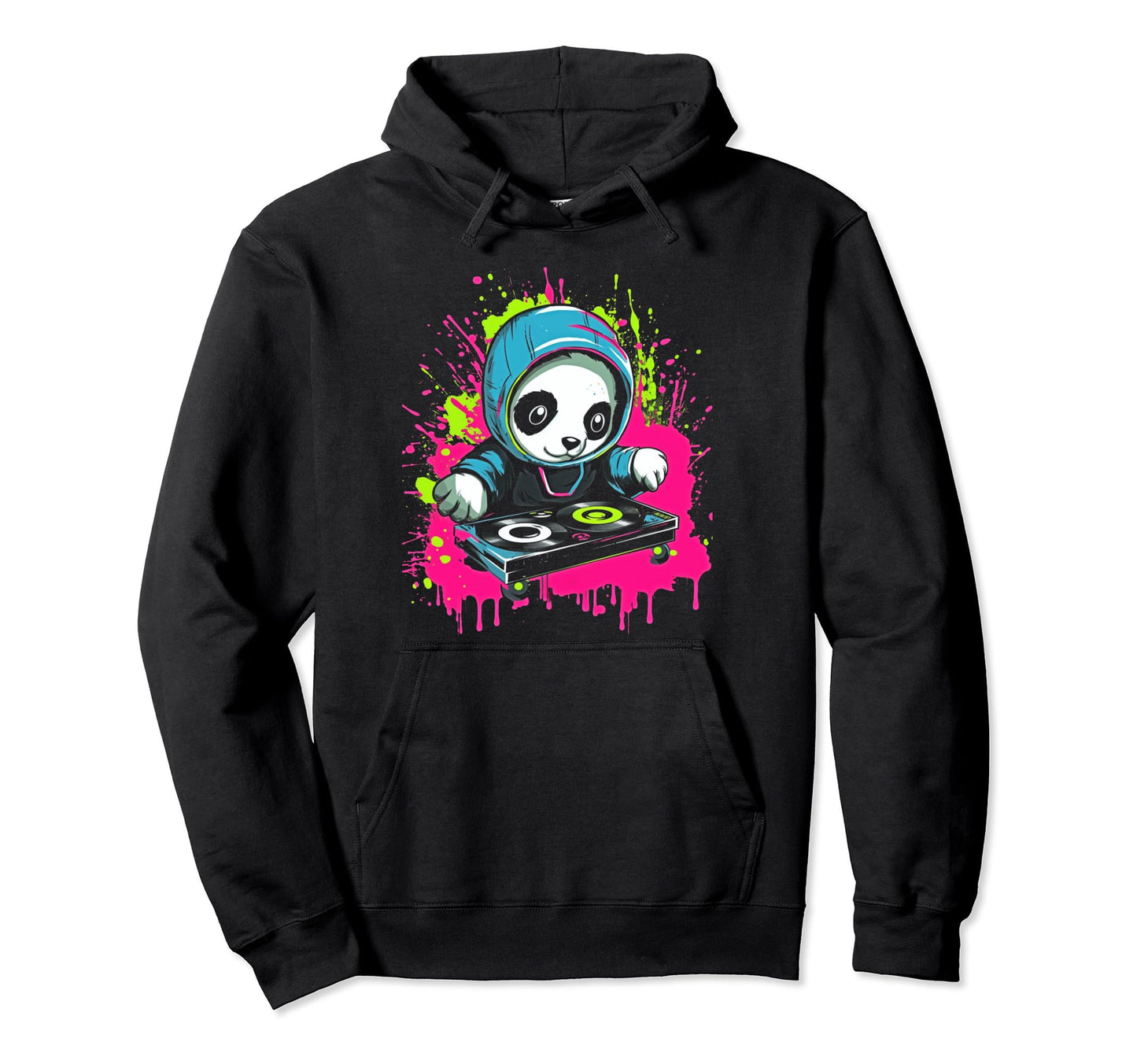 Kawaii Panda Dj Japanese Edm Y2K Hoodie - Fun Novelty Design for Adults - T-Shirt, Sweatshirt, Hoodie