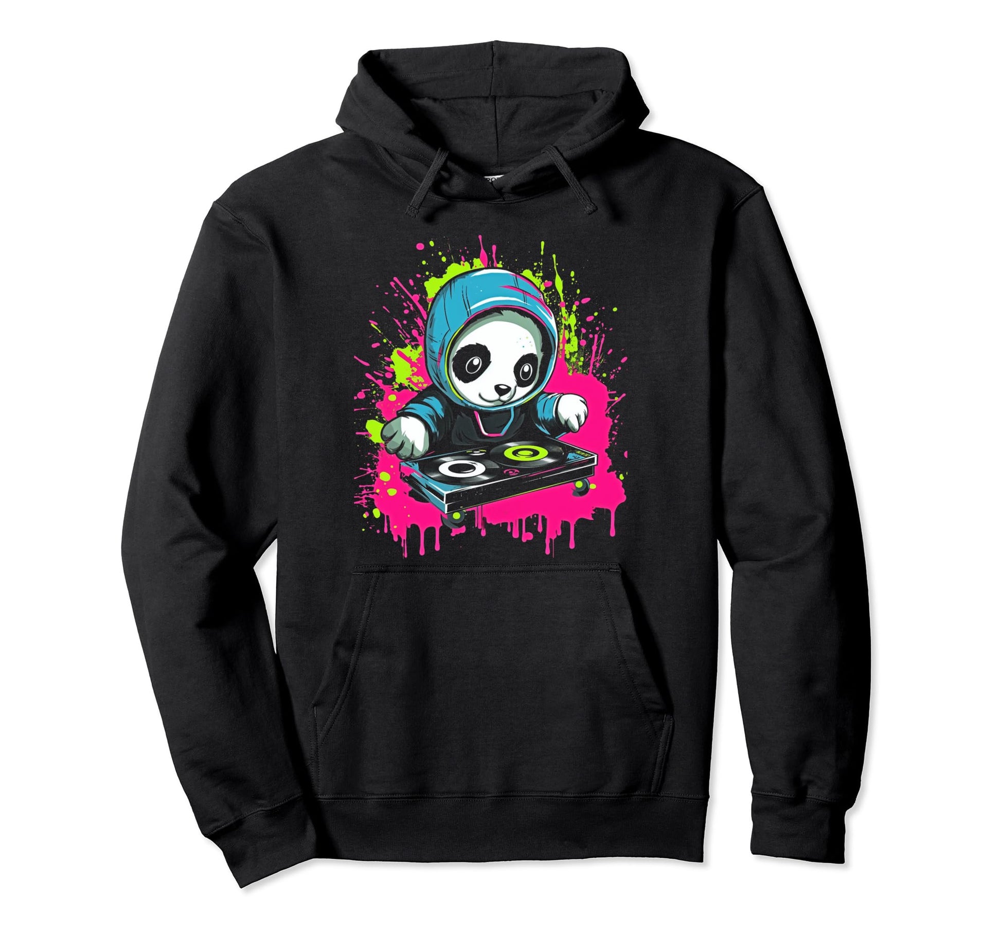 Kawaii Panda Dj Japanese Edm Y2K Hoodie - Fun Novelty Design for Adults - T-Shirt, Sweatshirt, Hoodie