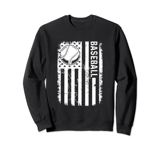 American Flag Baseball Us Flag Usa Sweatshirt - Minimalist Print Unisex - T-Shirt, Sweatshirt, Hoodie