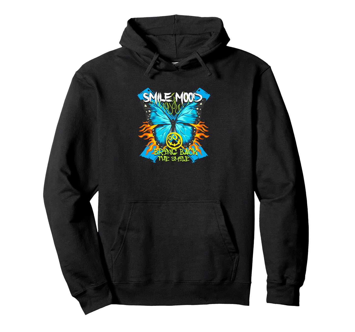 Butterfly Smile Y2K Grunge Hoodie - Casual Everyday Wear for Adults - T-Shirt, Sweatshirt, Hoodie