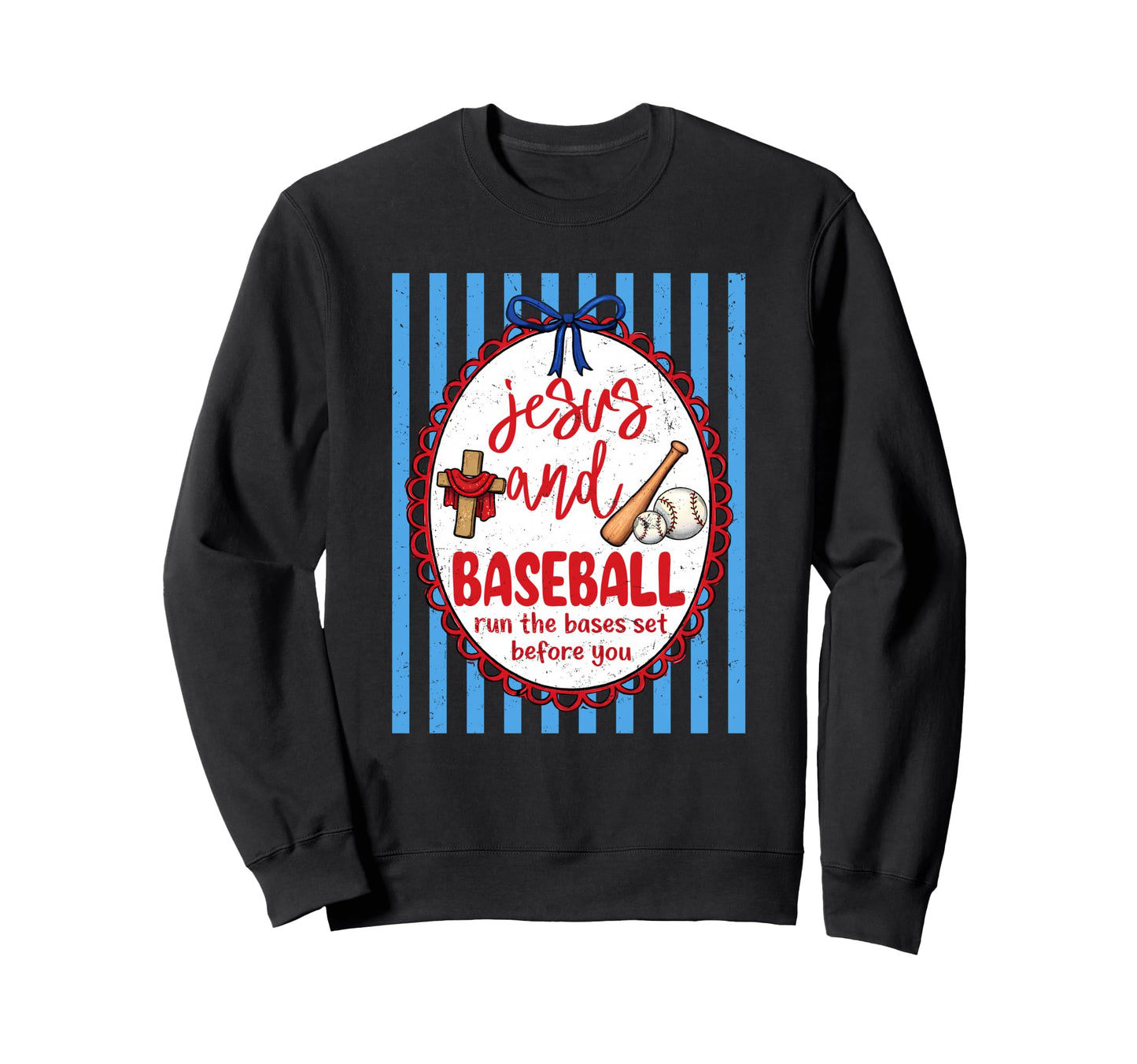 Coquette Jesus And Baseball Run Bases Sweatshirt - Unique Graphic Unisex - T-Shirt, Sweatshirt, Hoodie