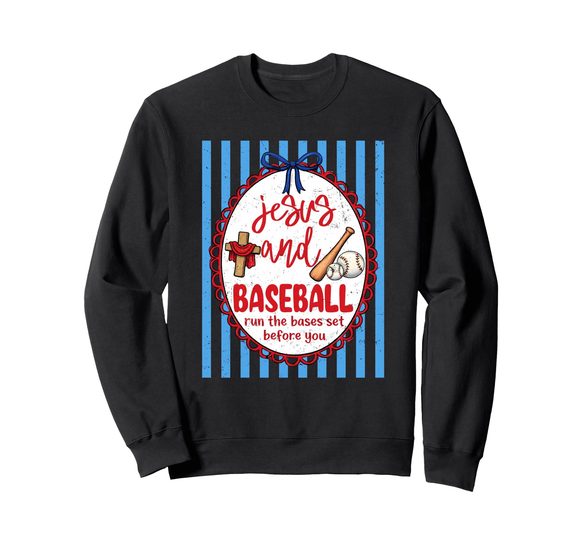 Coquette Jesus And Baseball Run Bases Sweatshirt - Unique Graphic Unisex - T-Shirt, Sweatshirt, Hoodie