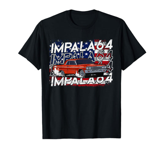 1964 64 Impala Old School Muscle Car T-Shirt - Unique Graphic Men Women - T-Shirt, Sweatshirt, Hoodie