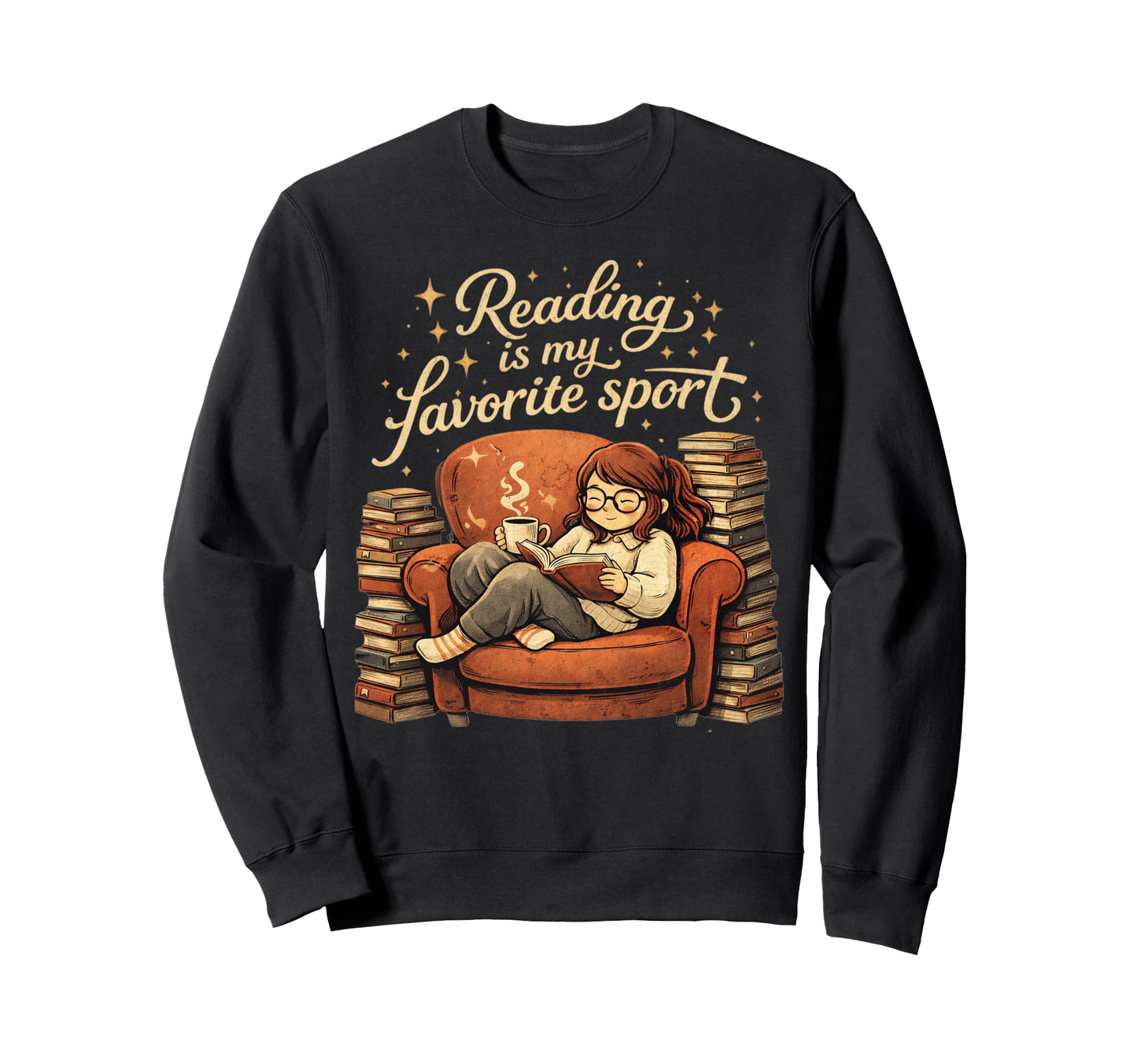 Reading Is My Favorite Sport Book Sweatshirt - Custom Art Print for Adults - T-Shirt, Sweatshirt, Hoodie