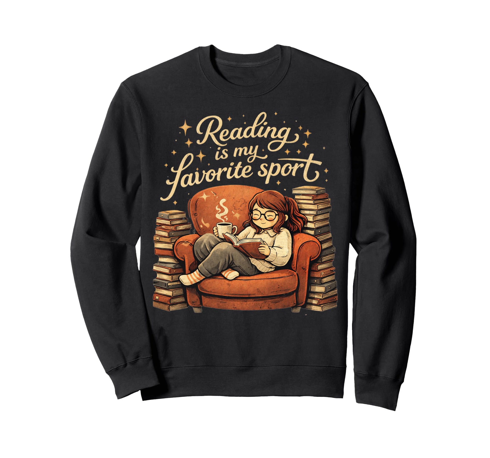 Reading Is My Favorite Sport Book Sweatshirt - Custom Art Print for Adults - T-Shirt, Sweatshirt, Hoodie