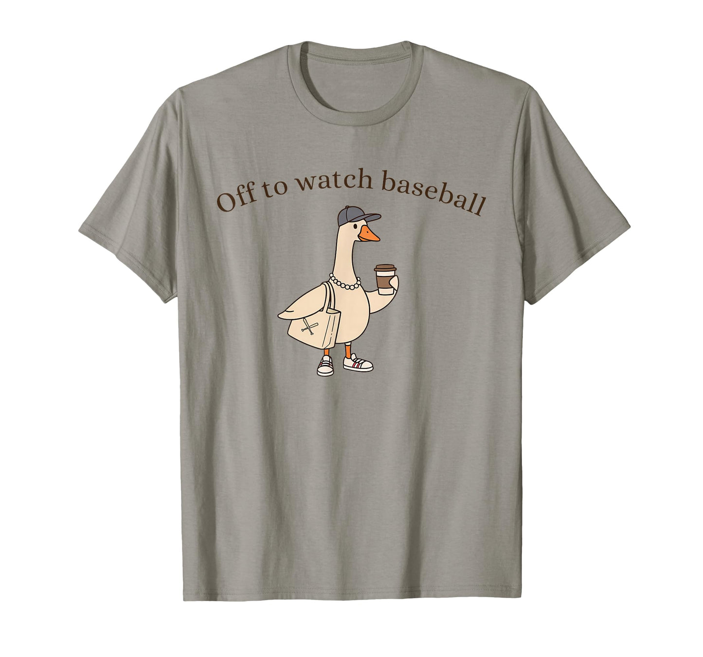 Off To Watch Baseball Funny Goose Sports T-Shirt - Graphic Print Men Women - T-Shirt, Sweatshirt, Hoodie