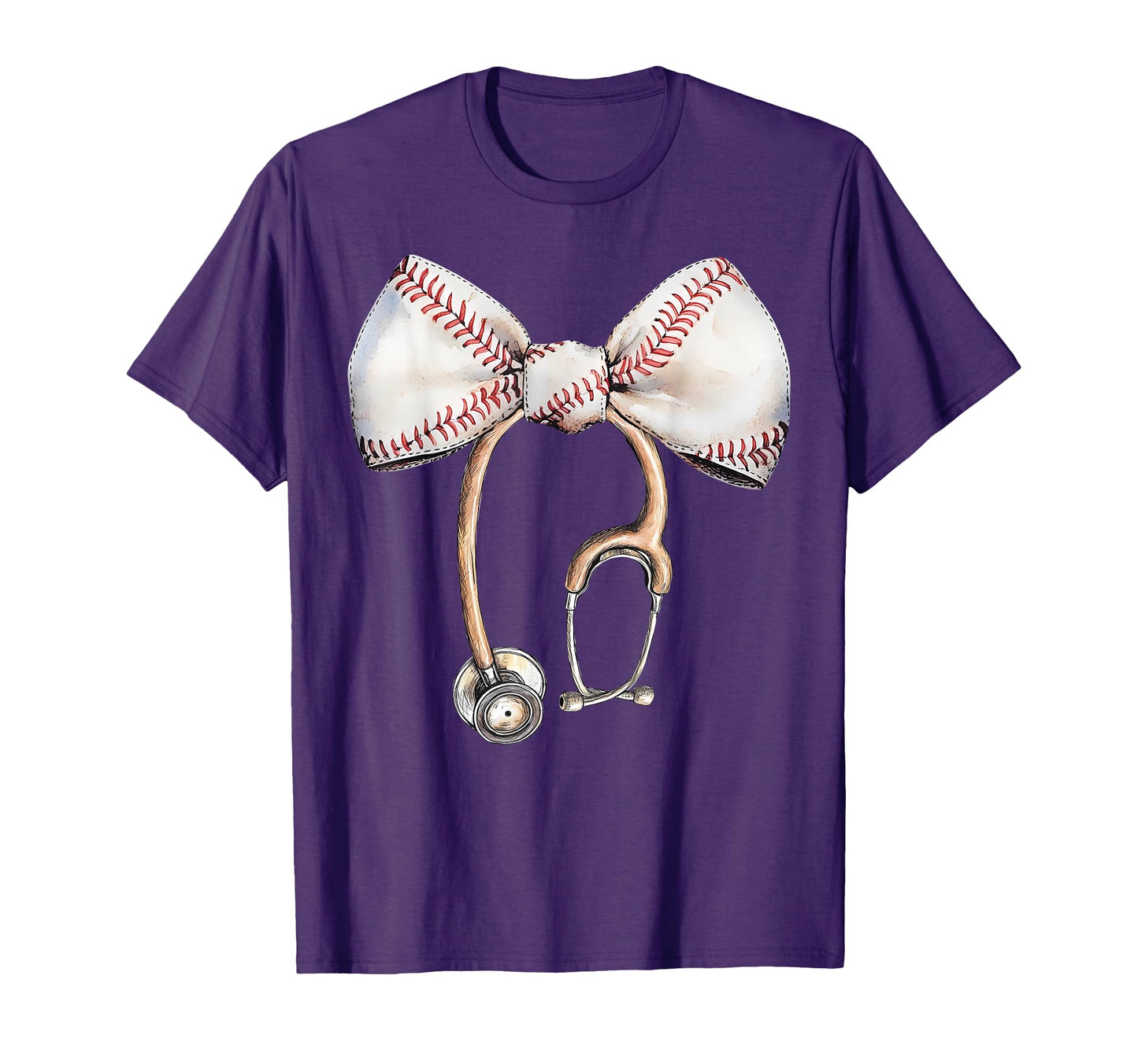 Coquette Bow Stethoscope Baseball T-Shirt - Custom Art Print for Adults - T-Shirt, Sweatshirt, Hoodie