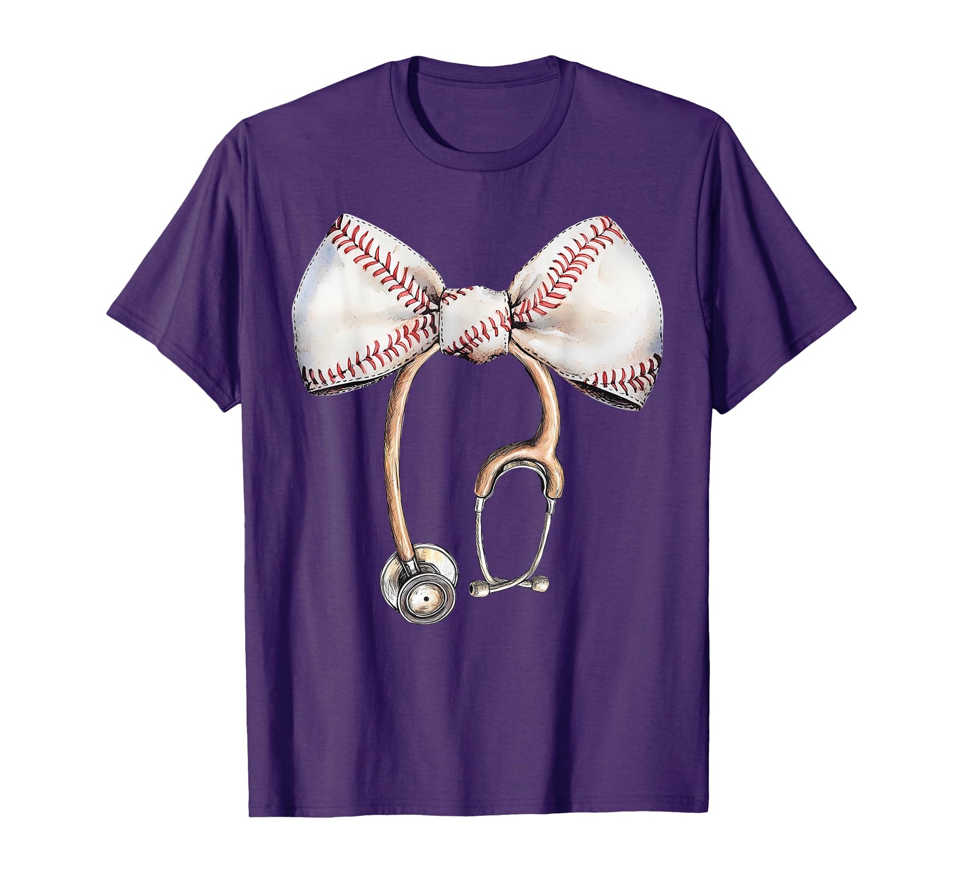 Coquette Bow Stethoscope Baseball T-Shirt - Custom Art Print for Adults - T-Shirt, Sweatshirt, Hoodie