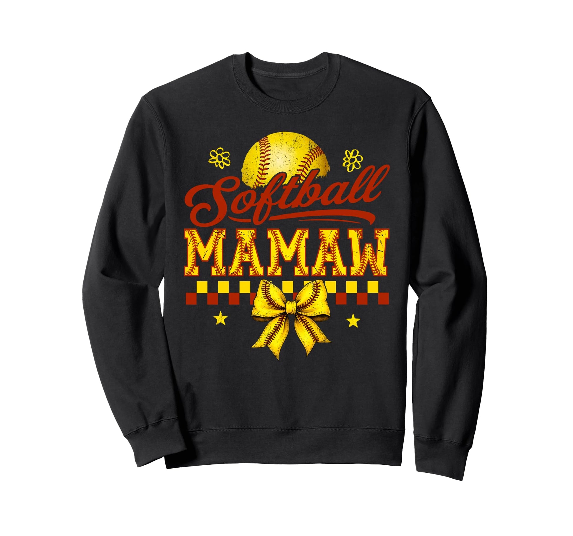 Softball Mamaw Coquette Bow Mothers Sweatshirt - Custom Art Print Unisex - T-Shirt, Sweatshirt, Hoodie