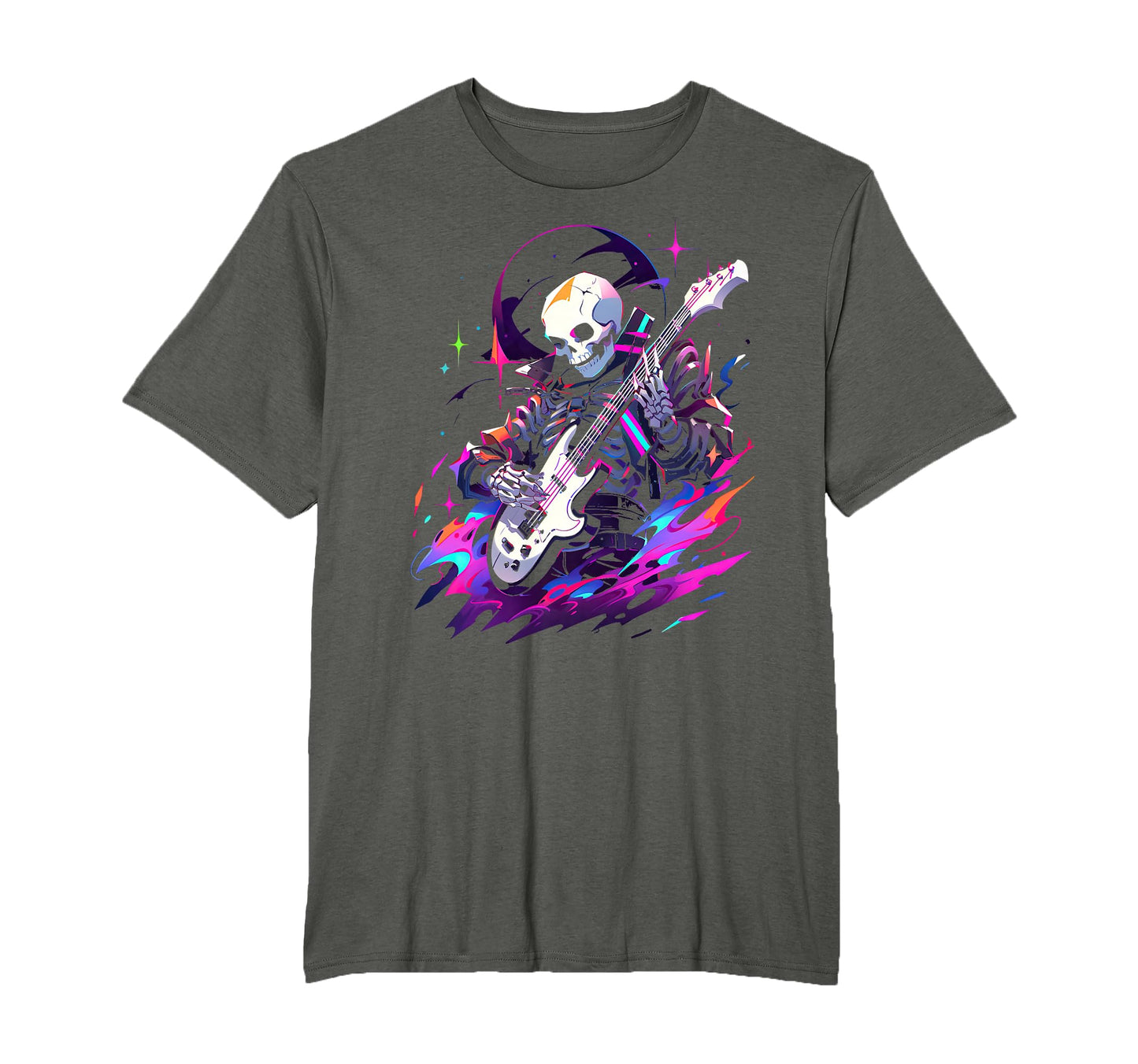 Skeleton Playing Guitar Rock Star T-Shirt - Fun Novelty Design Men Women - T-Shirt, Sweatshirt, Hoodie