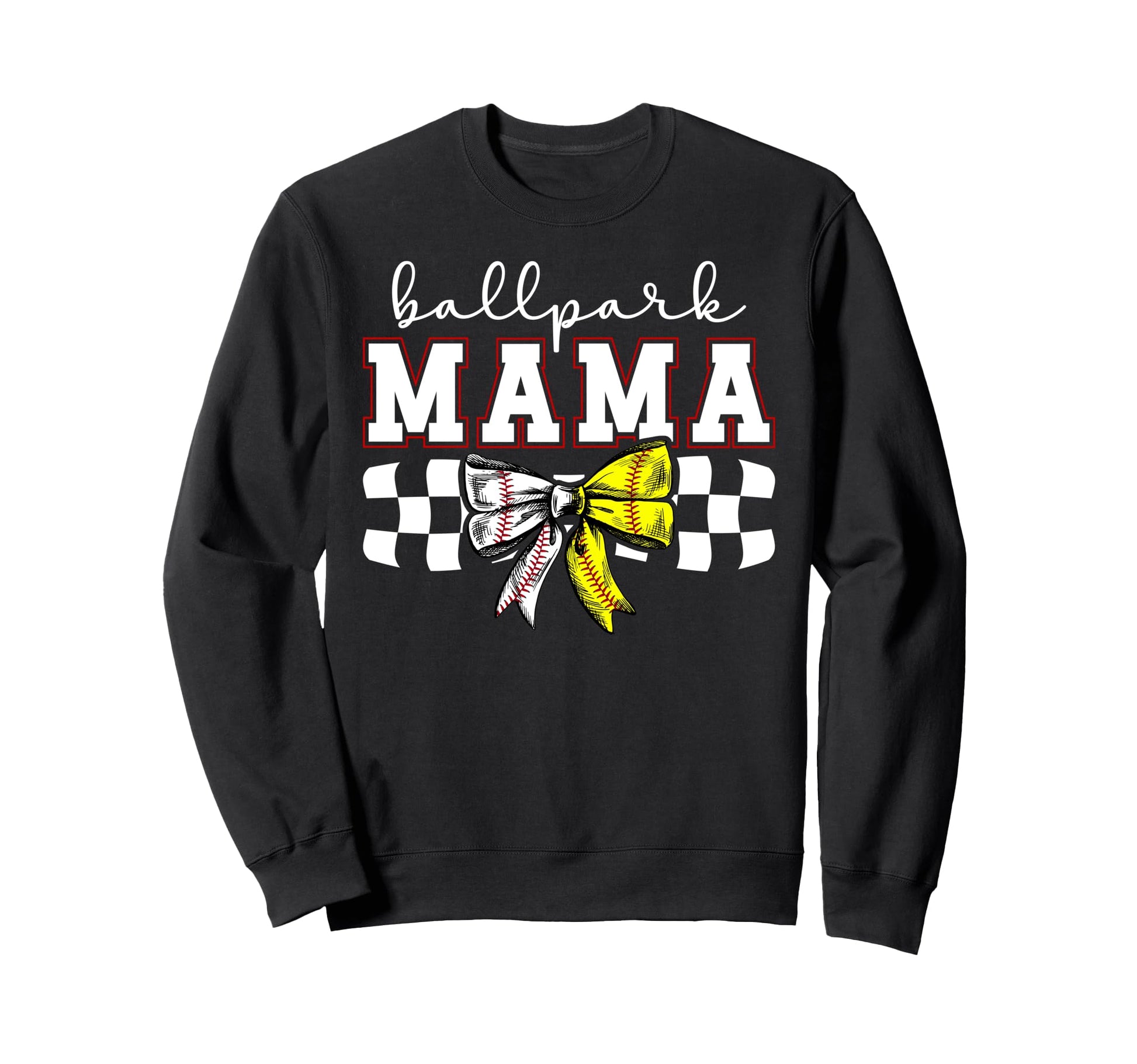 Ballpark Mama Coquette Softball Sweatshirt - Minimalist Print for Adults - T-Shirt, Sweatshirt, Hoodie