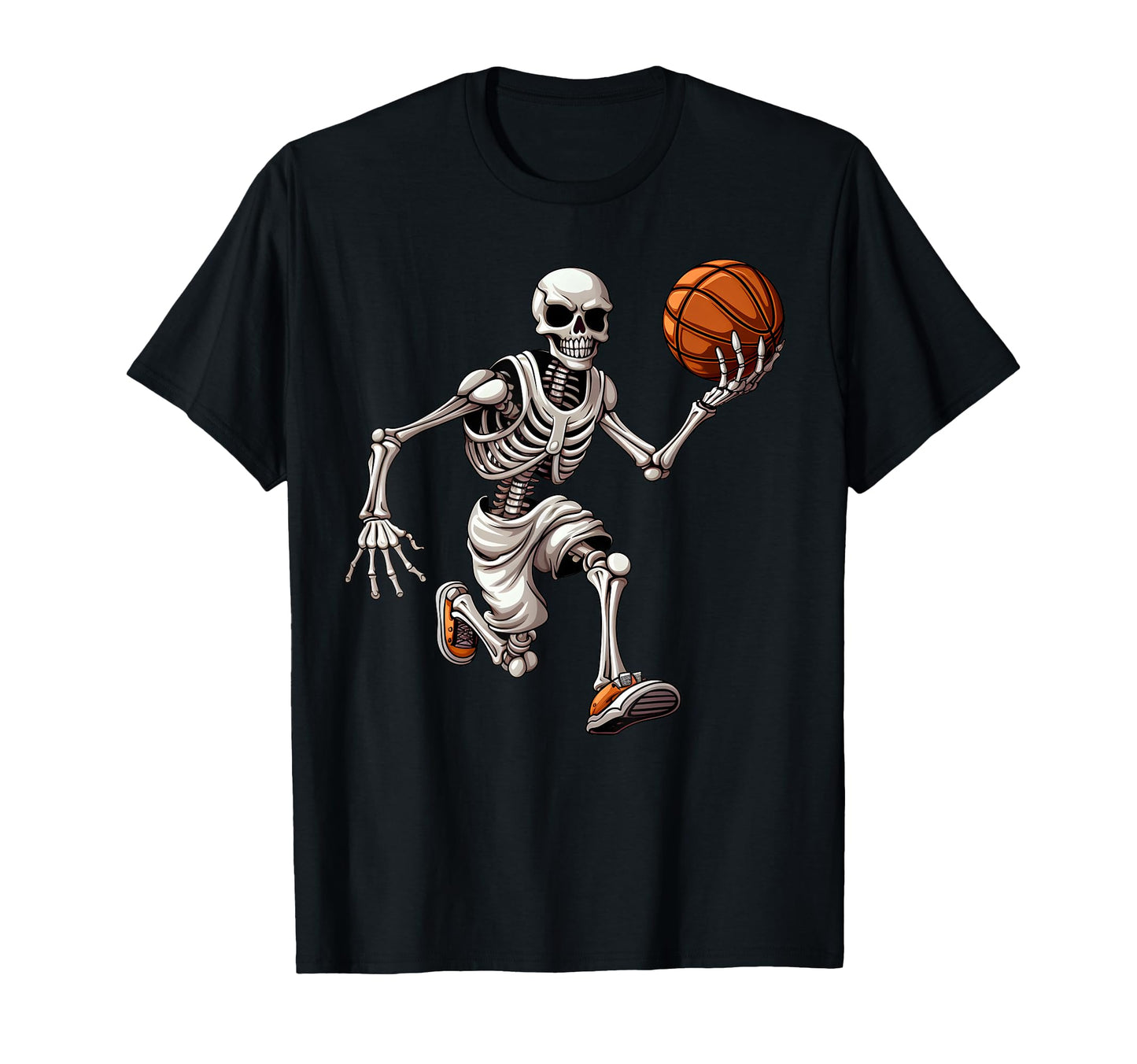 Basketball Skeleton Playing T-Shirt - Minimalist Print Men Women - T-Shirt, Sweatshirt, Hoodie