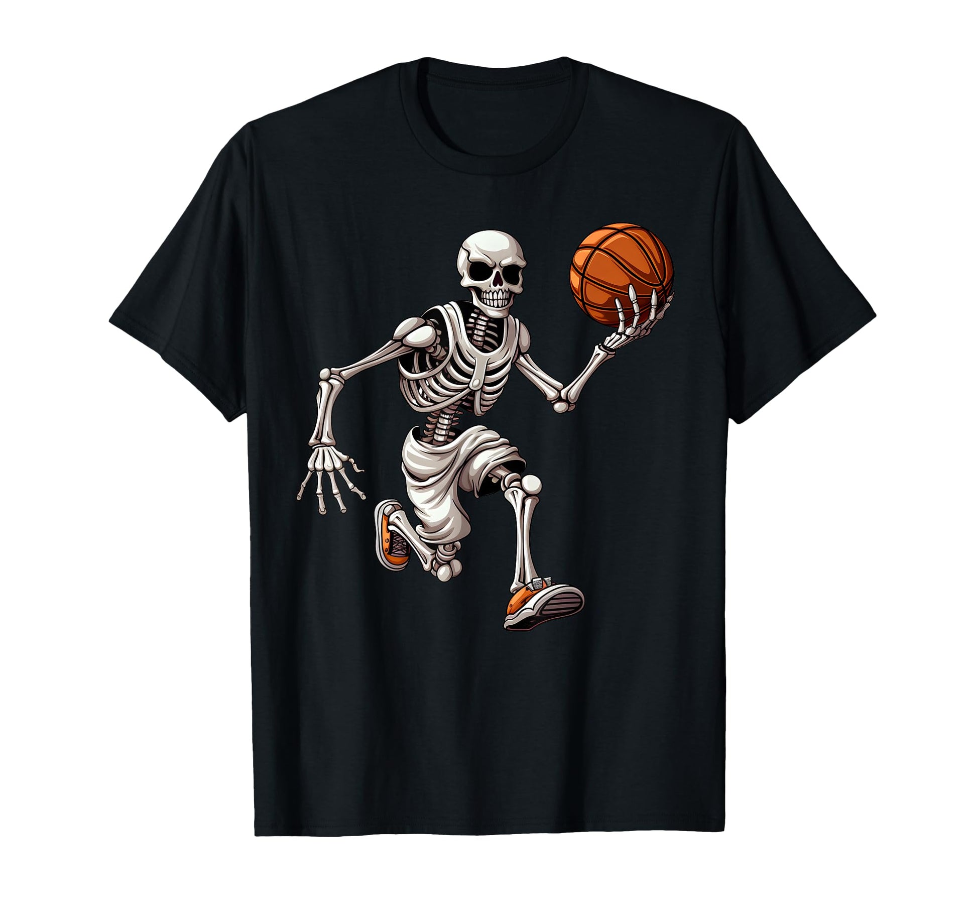 Basketball Skeleton Playing T-Shirt - Minimalist Print Men Women - T-Shirt, Sweatshirt, Hoodie