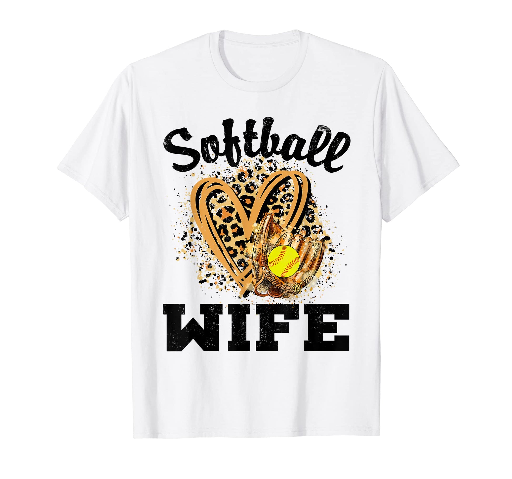 Leopard Heart Game Day Baseball Wife Sweatshirt - Trendy Graphic for Adults - T-Shirt, Sweatshirt, Hoodie