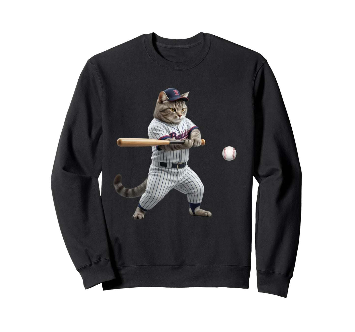 Powerful Grey Cat Slugger Funny Sweatshirt - Streetwear Style Unisex - T-Shirt, Sweatshirt, Hoodie