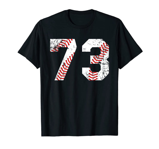 Baseball 73 Jersey Number T-Shirt - Fun Novelty Design for Adults - T-Shirt, Sweatshirt, Hoodie