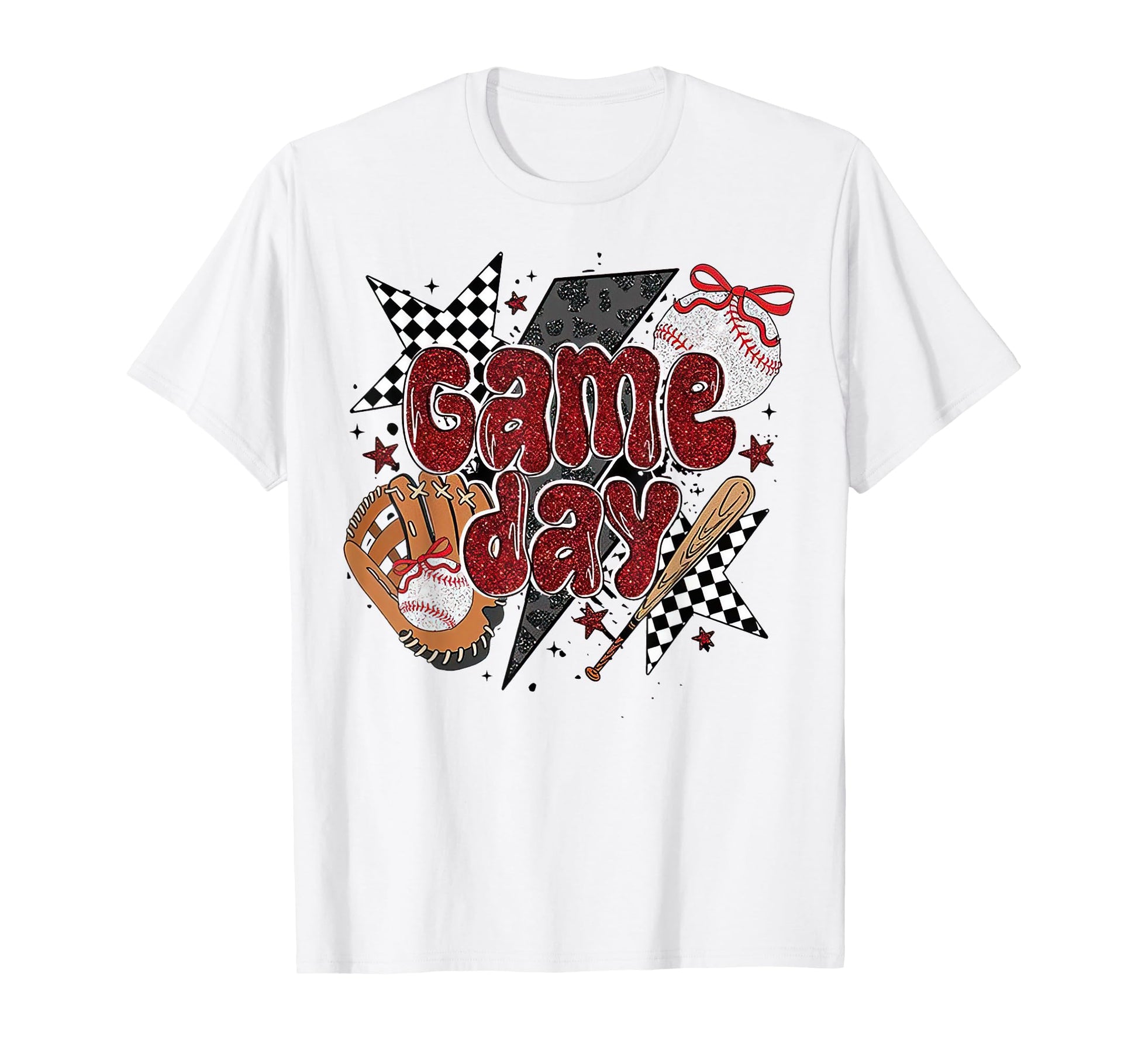 Baseball Game Day Lightning Bolt T-Shirt - Unique Graphic Men Women - T-Shirt, Sweatshirt, Hoodie