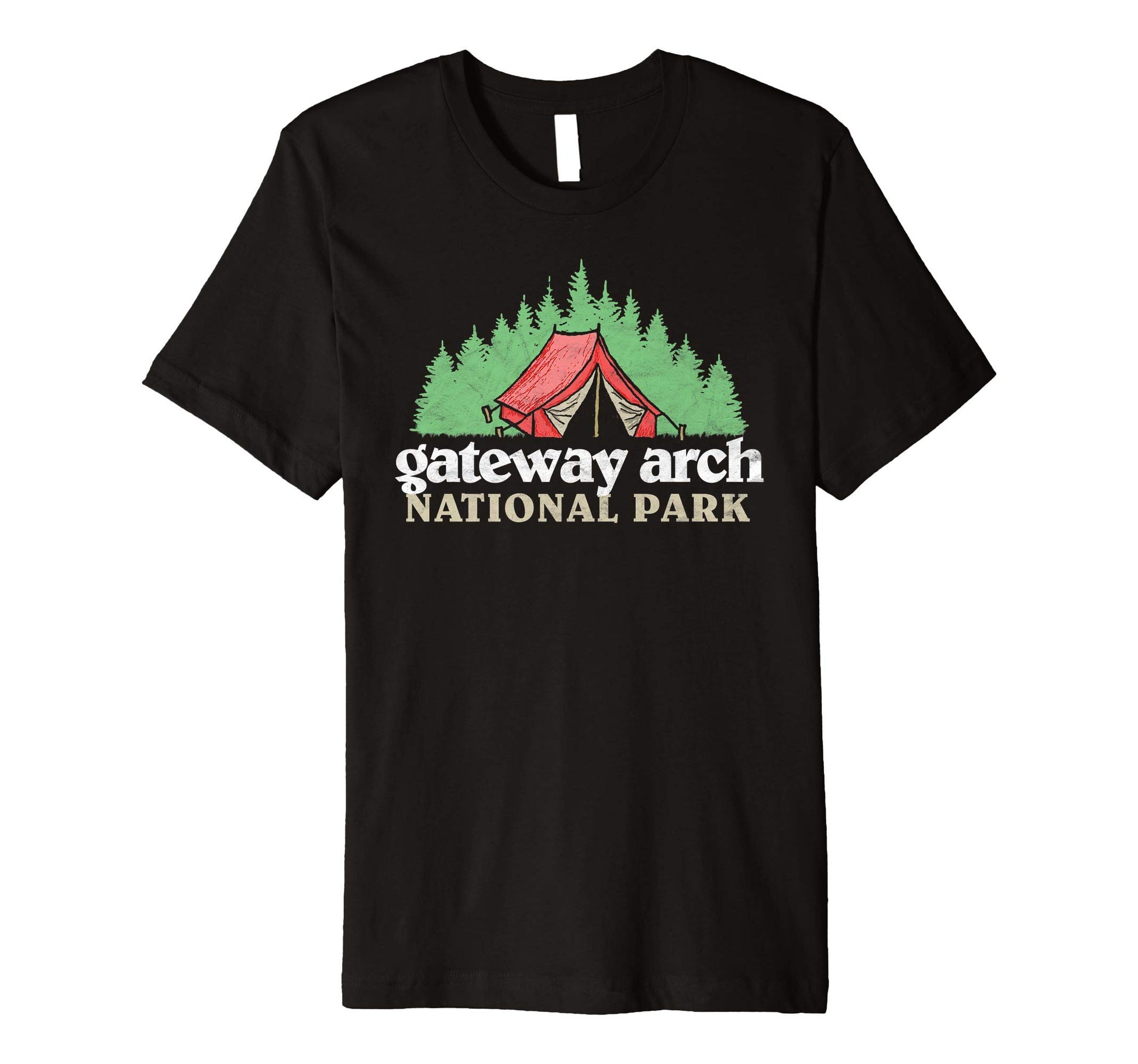 Gateway Arch National Park Tent Camping T-Shirt - Fun Novelty Design Unisex - T-Shirt, Sweatshirt, Hoodie