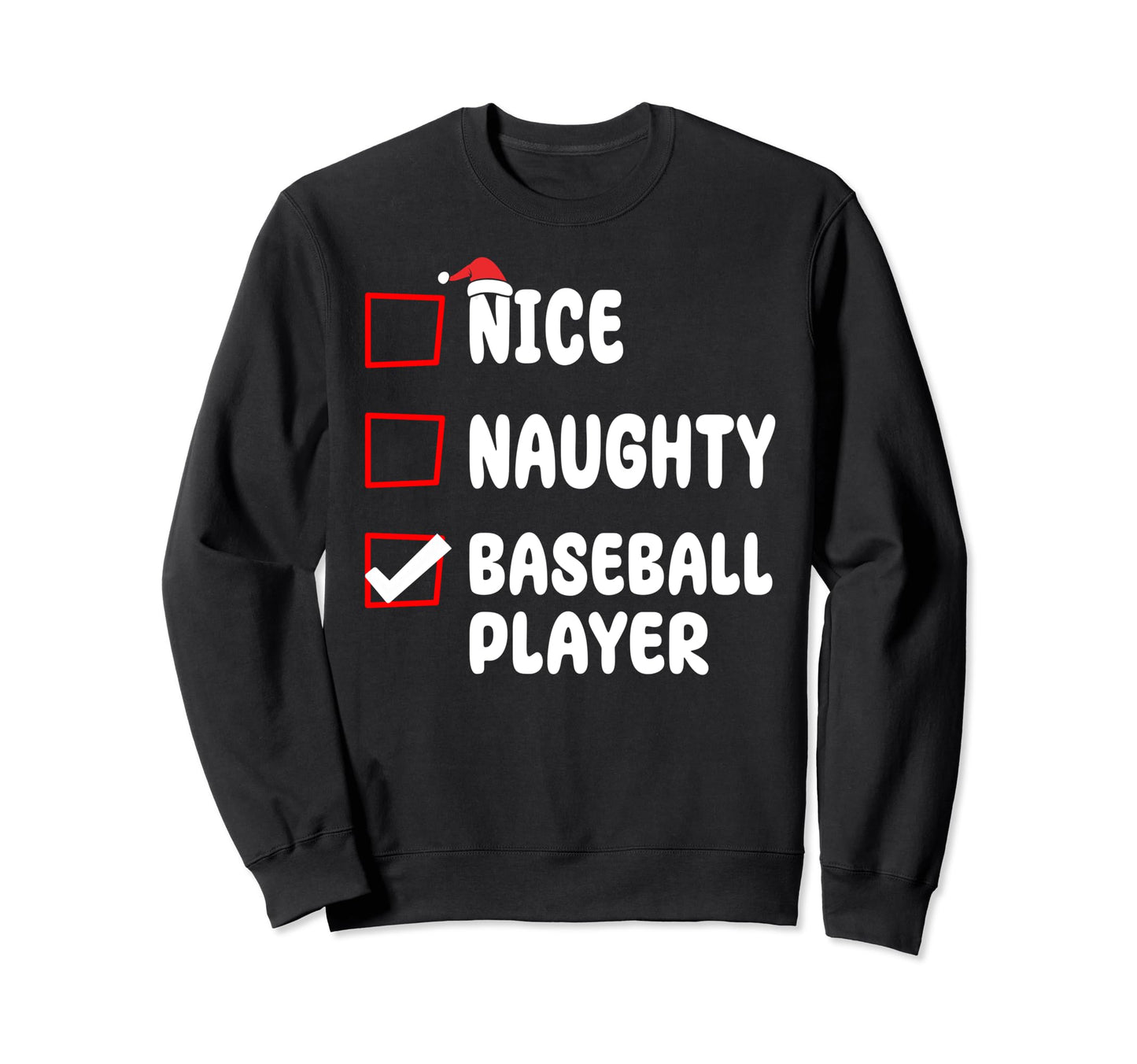 Nice Naughty Baseball Player List Sweatshirt - Custom Art Print Unisex - T-Shirt, Sweatshirt, Hoodie