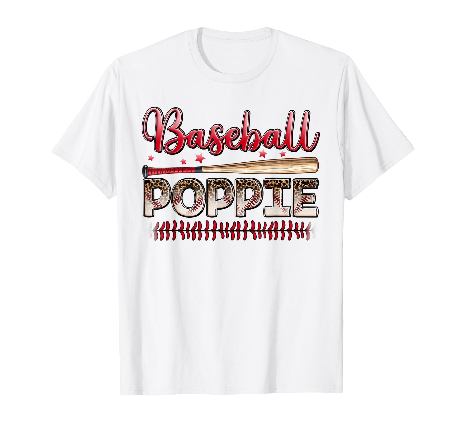 Baseball Poppie Funny Leopard T-Shirt - Fun Novelty Design for Adults - T-Shirt, Sweatshirt, Hoodie