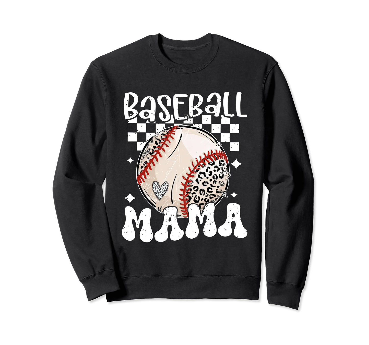Baseball Mama Groovy Baseball Sweatshirt - Custom Art Print Unisex - T-Shirt, Sweatshirt, Hoodie