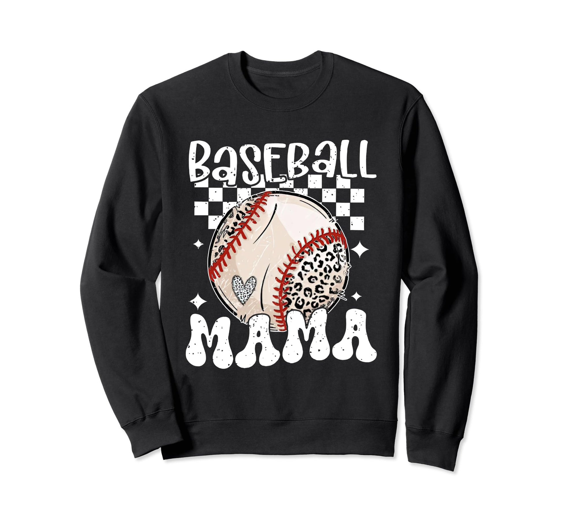 Baseball Mama Groovy Baseball Sweatshirt - Custom Art Print Unisex - T-Shirt, Sweatshirt, Hoodie