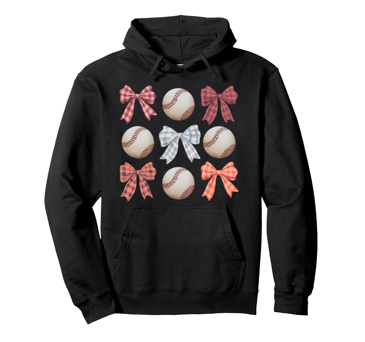 Baseball Coquette Bow Mom Sister Hoodie - Novelty Apparel Unisex - T-Shirt, Sweatshirt, Hoodie