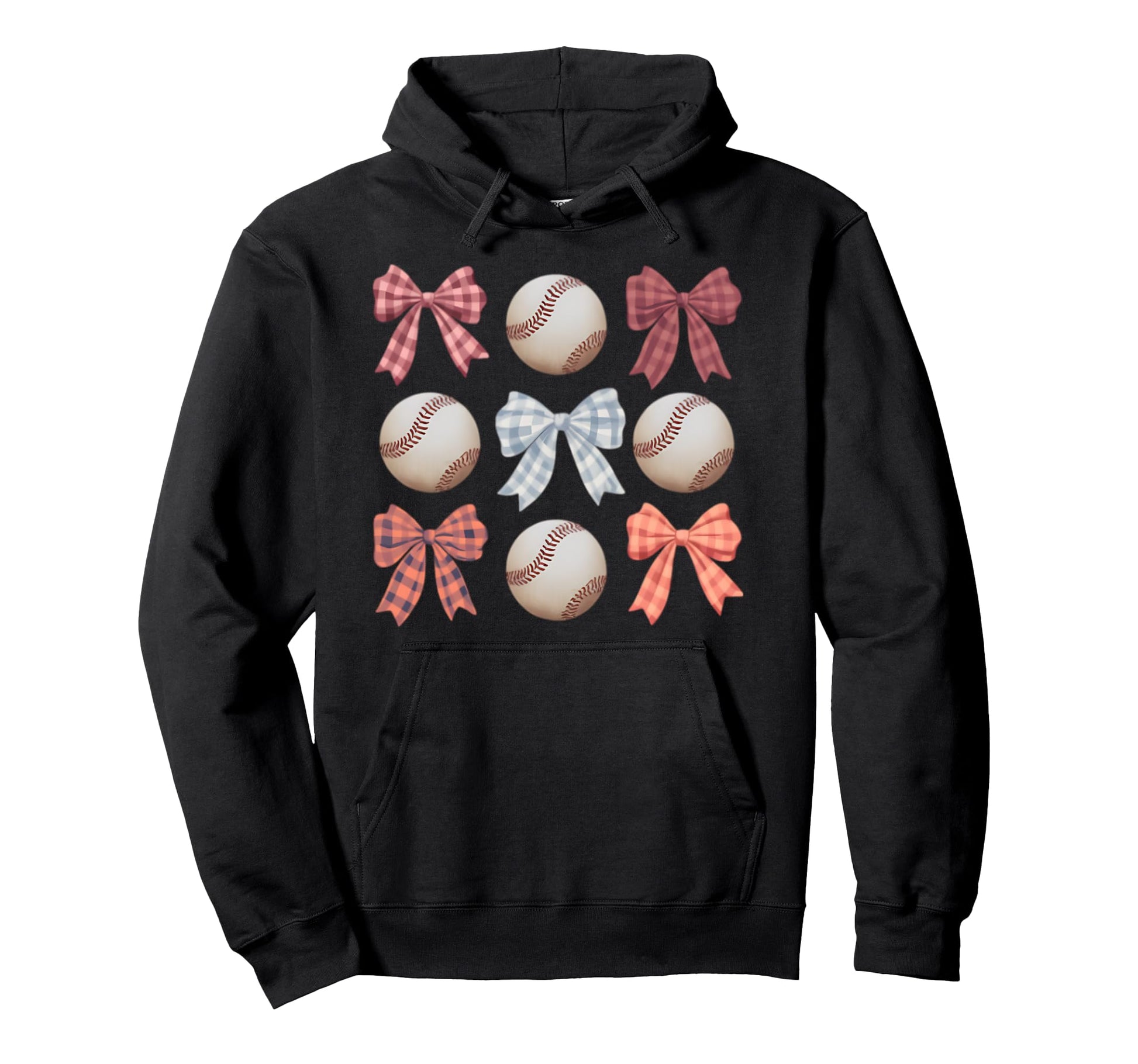 Baseball Coquette Bow Mom Sister Hoodie - Novelty Apparel Unisex - T-Shirt, Sweatshirt, Hoodie