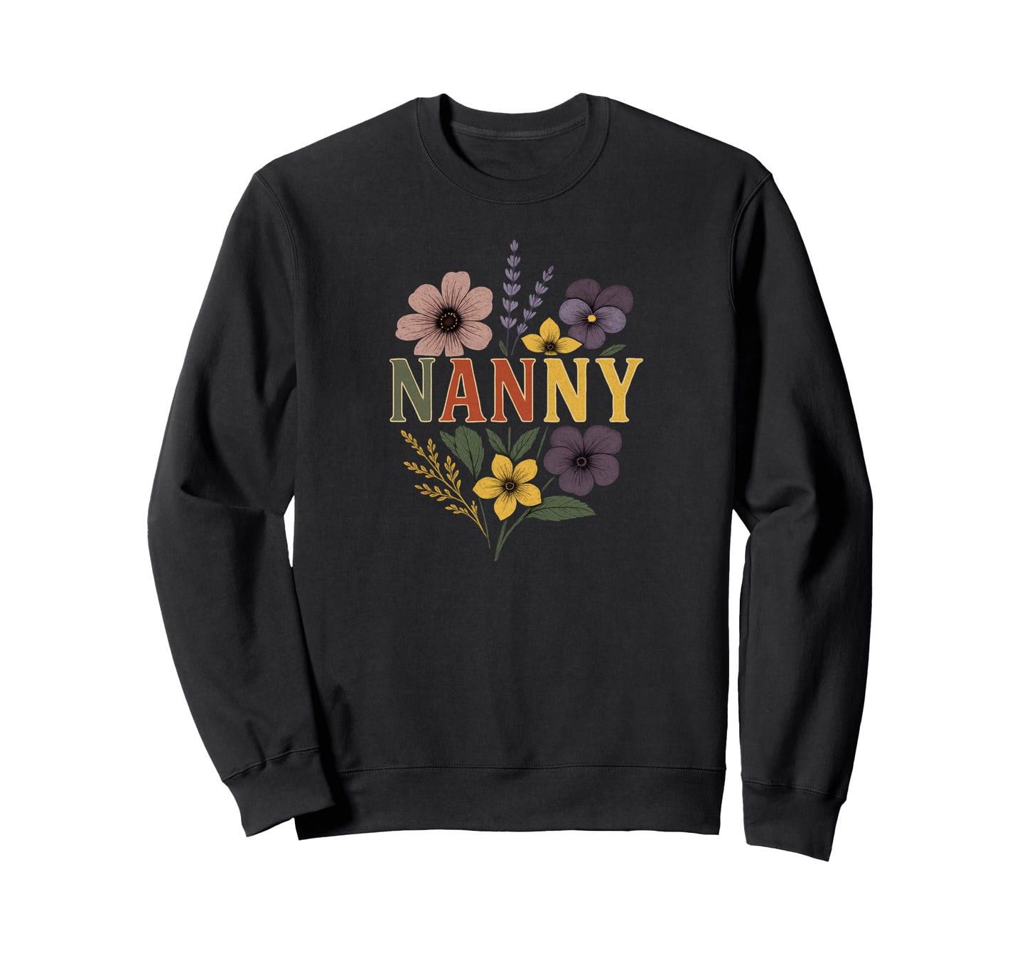 Nanny Wildflowers Floral Botanical Sweatshirt - Minimalist Print Unisex - T-Shirt, Sweatshirt, Hoodie
