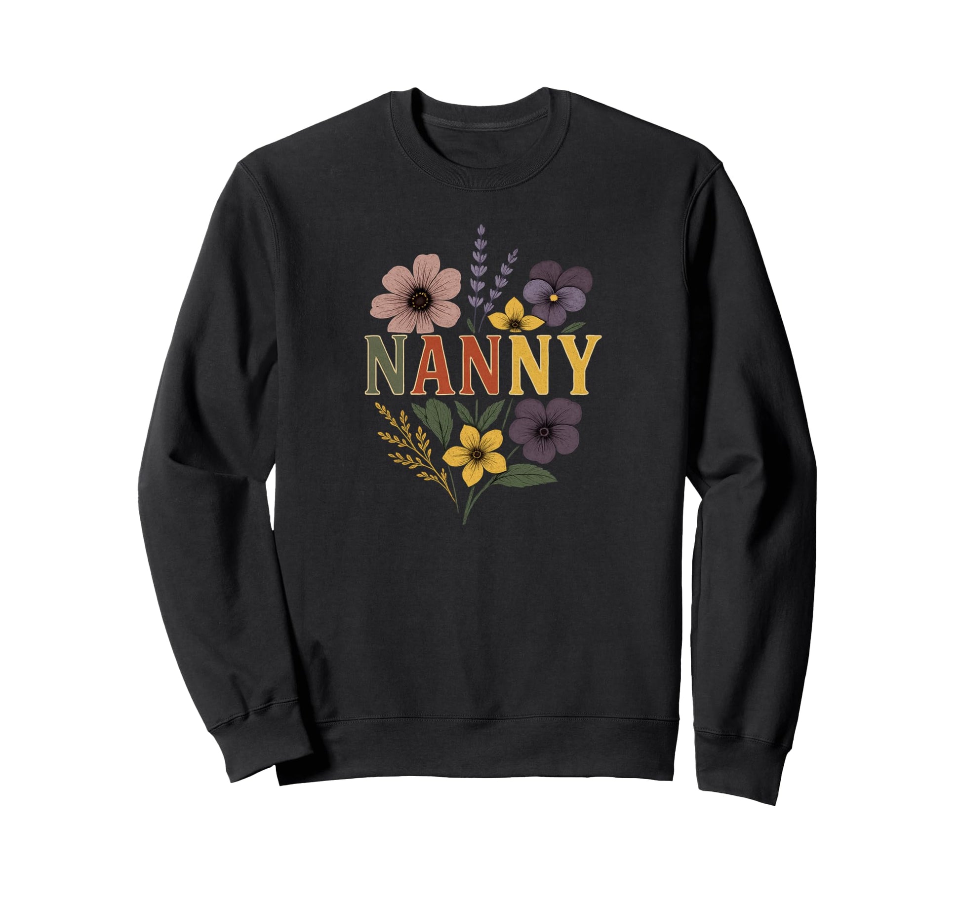 Nanny Wildflowers Floral Botanical Sweatshirt - Minimalist Print Unisex - T-Shirt, Sweatshirt, Hoodie