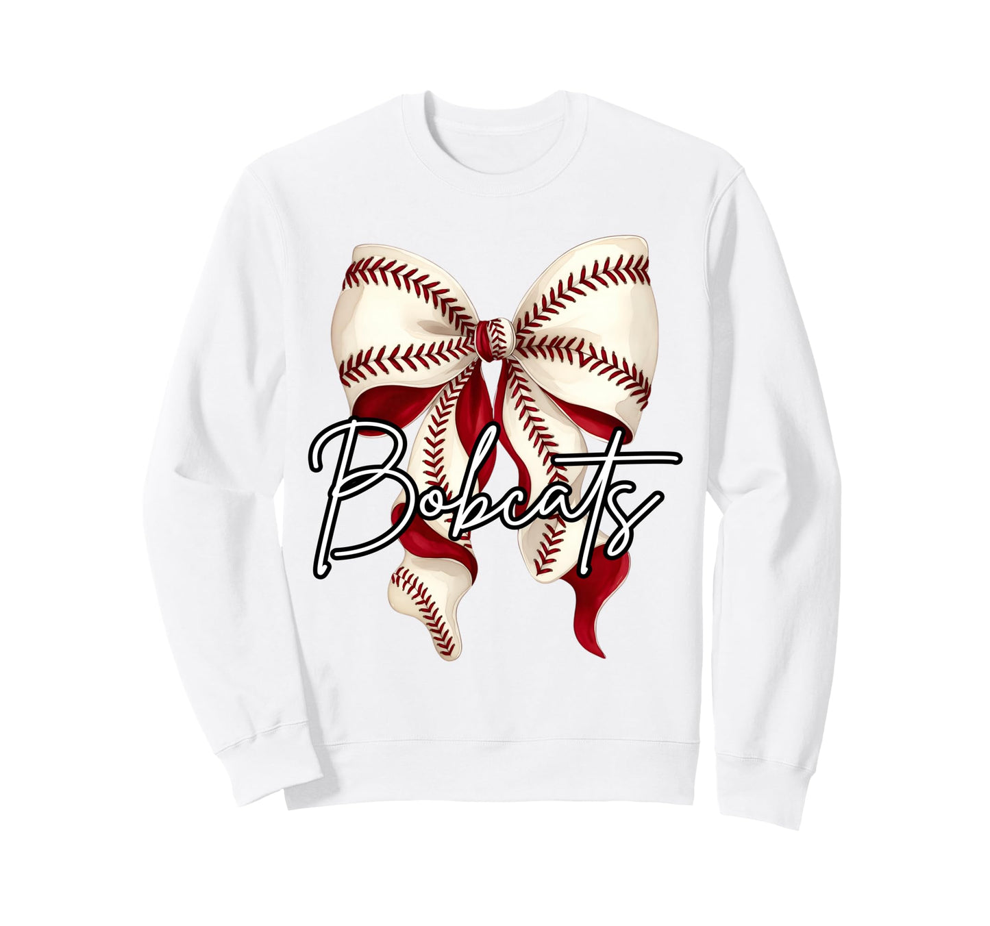 Bobcats Baseball Mom Coquette Bow Sweatshirt - Aesthetic Graphic Unisex - T-Shirt, Sweatshirt, Hoodie