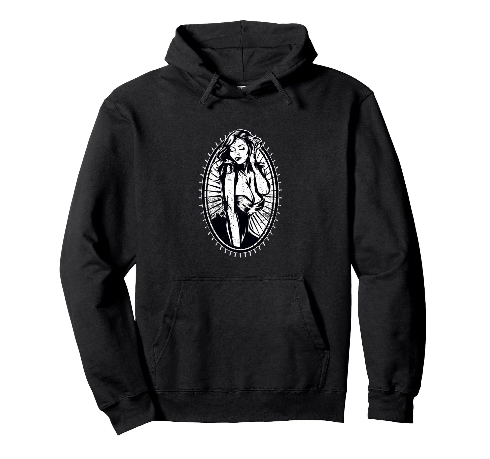 Pin Up Tattoo Art Hoodie - Minimalist Print Men Women - T-Shirt, Sweatshirt, Hoodie